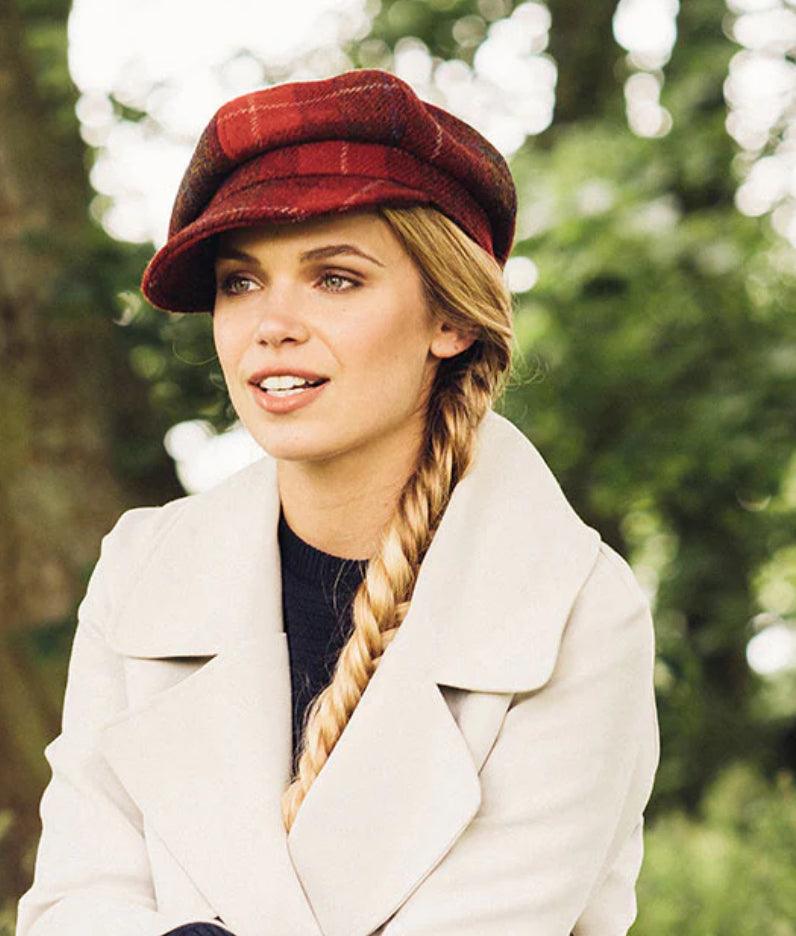 Newsboy Cap Ladies Harris Tweed Baker Boy Hat Unisex Bakerboy Hat