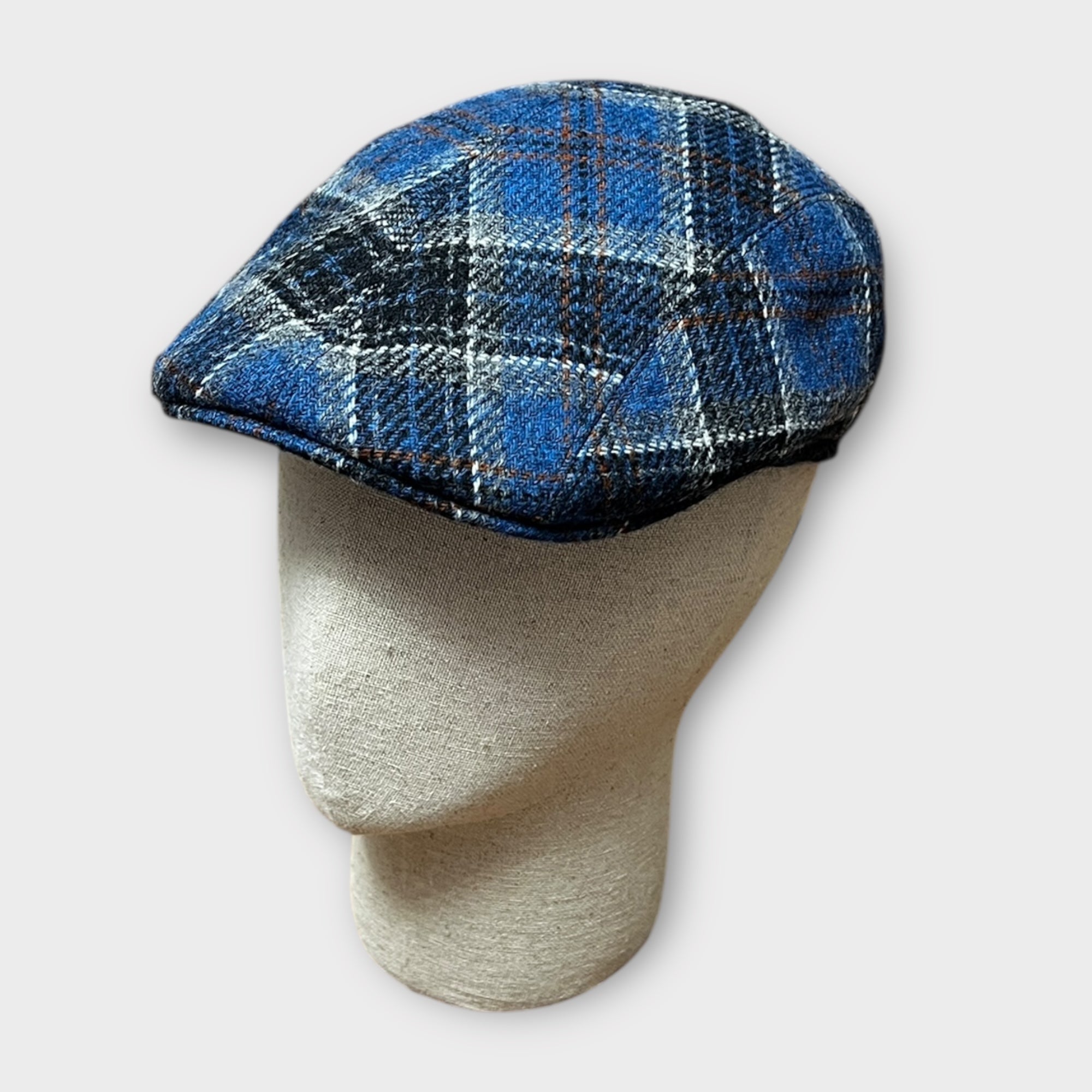 Coppola In Pura Lana Scozzese Blu Cappelleria Bacca