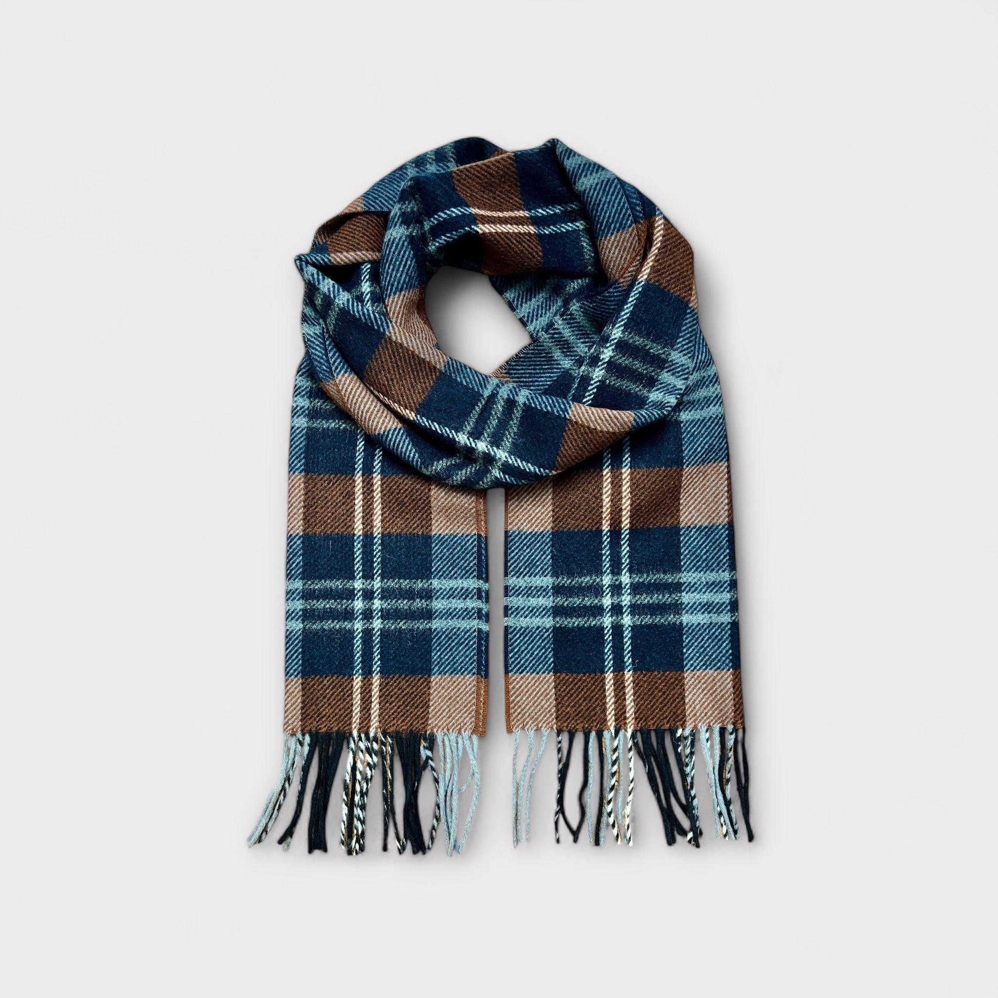 Lana Sciarpa Scozzese Beige Blu Elettrico Sciarpa Scozzese Lana