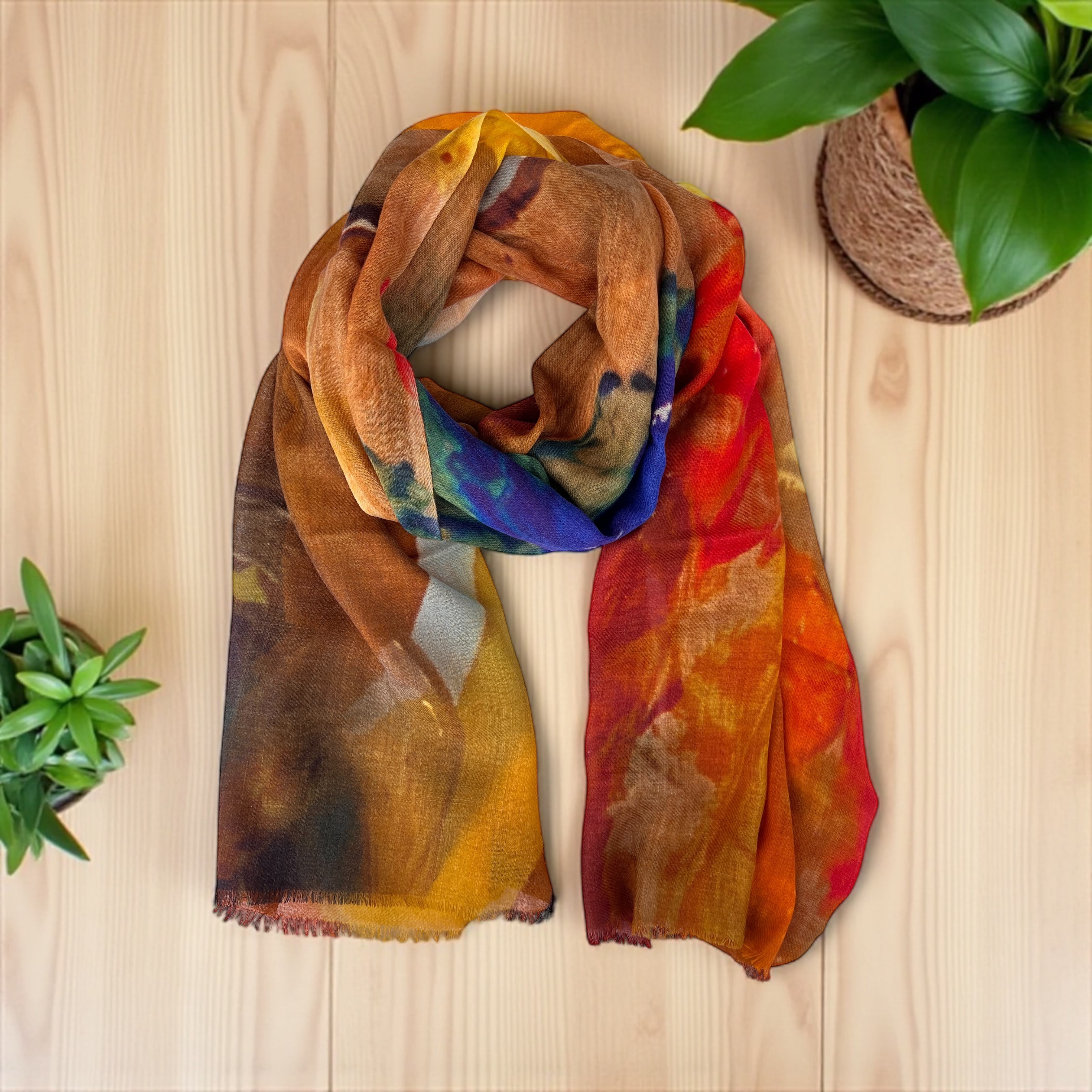 Sciarpa Sottile in Pura Lana Fantasia Painter -Cappelleria Bacca