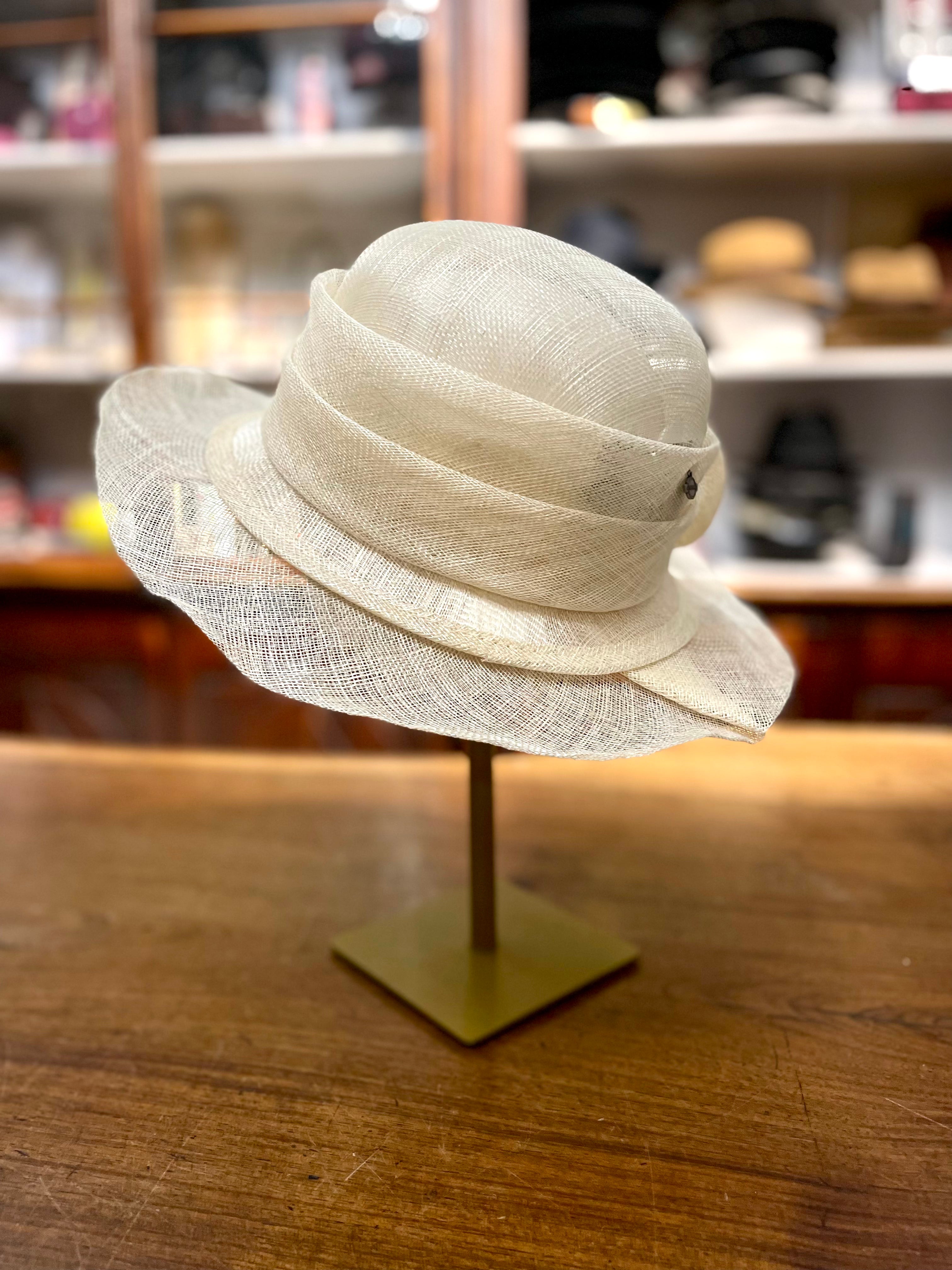 Cappello Donna Elegante In Paglia Naturale Avorio