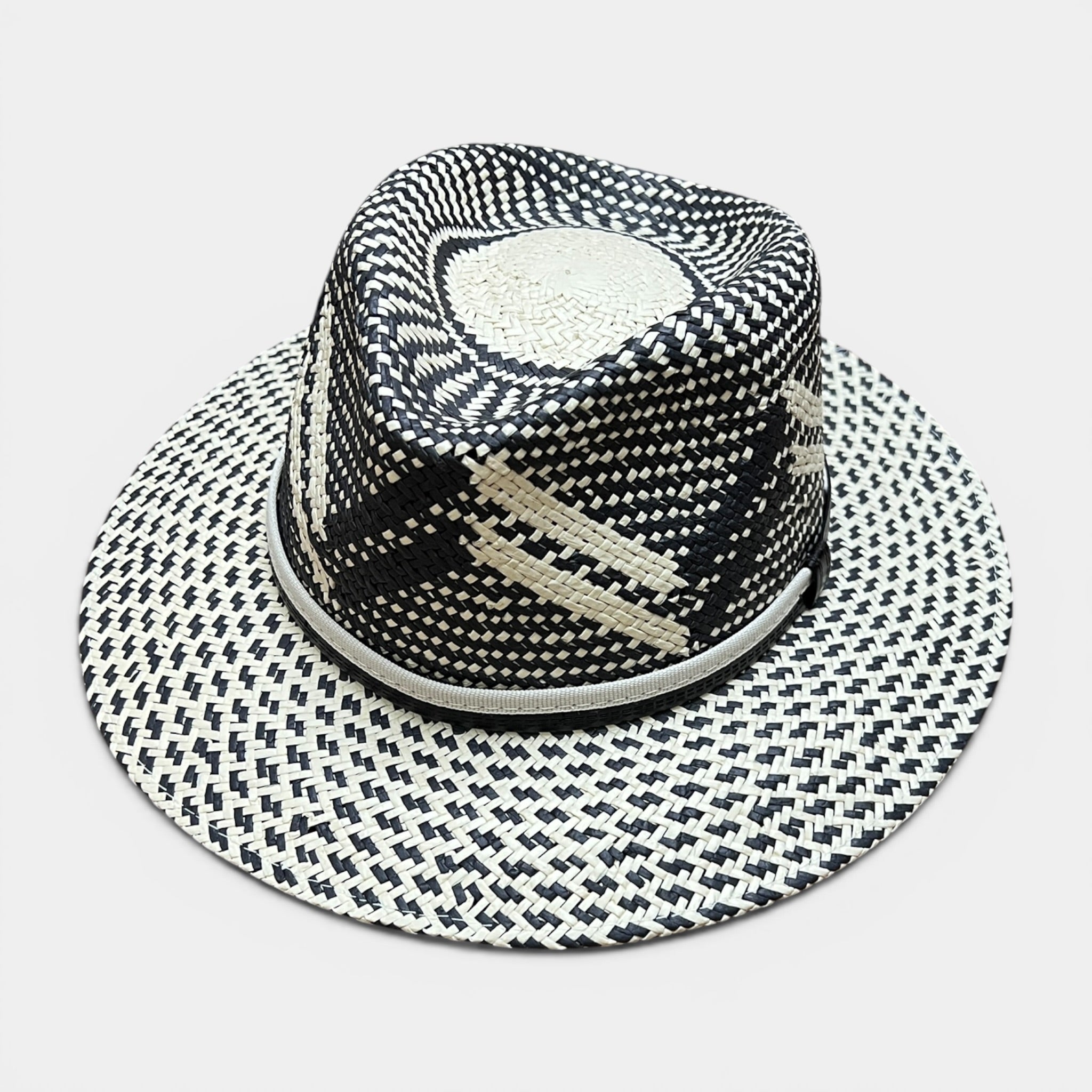 Cappello Fedora Unisex In Paglia Papier Bicolor