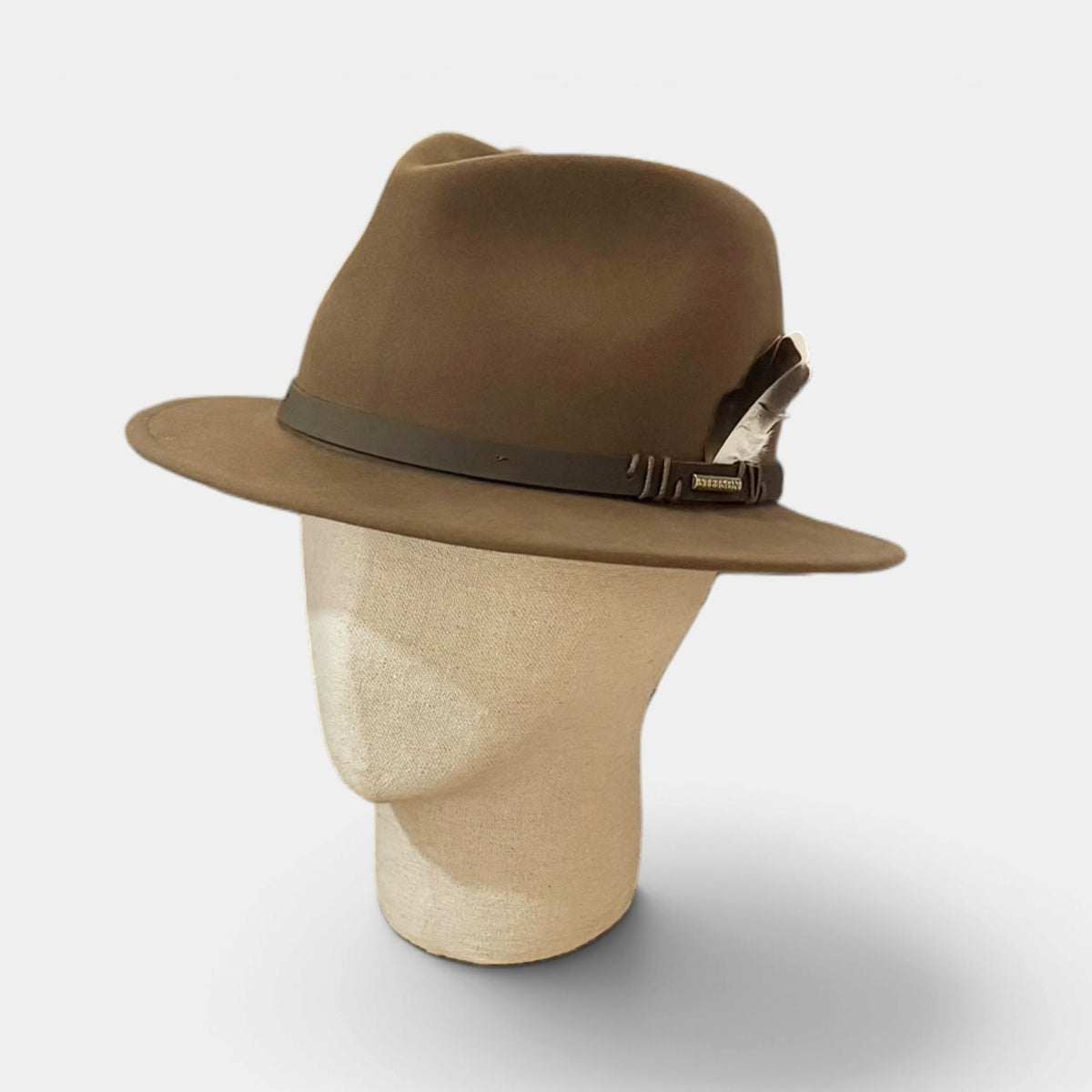 Cappello Traveller In Feltro di Lana Country Nastro In Pelle Stetson Impermeabile e Pieghevole - Marrone