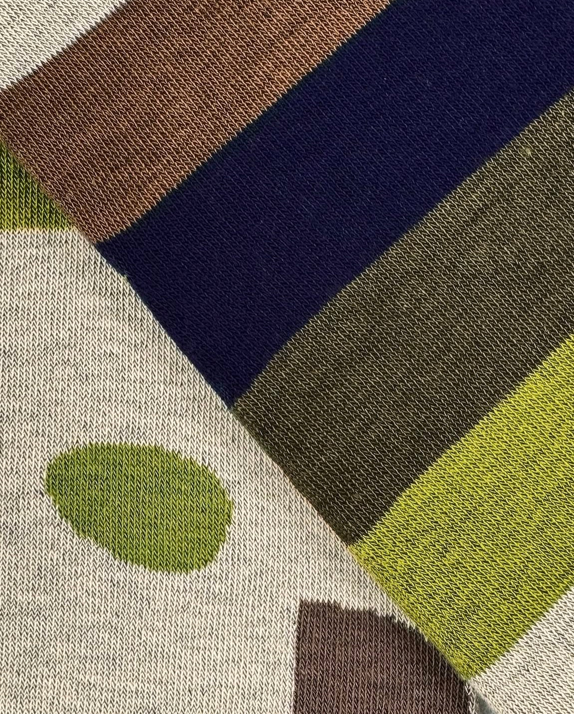 Calzini Spaiati Lunghi In Cotone Matcha Border