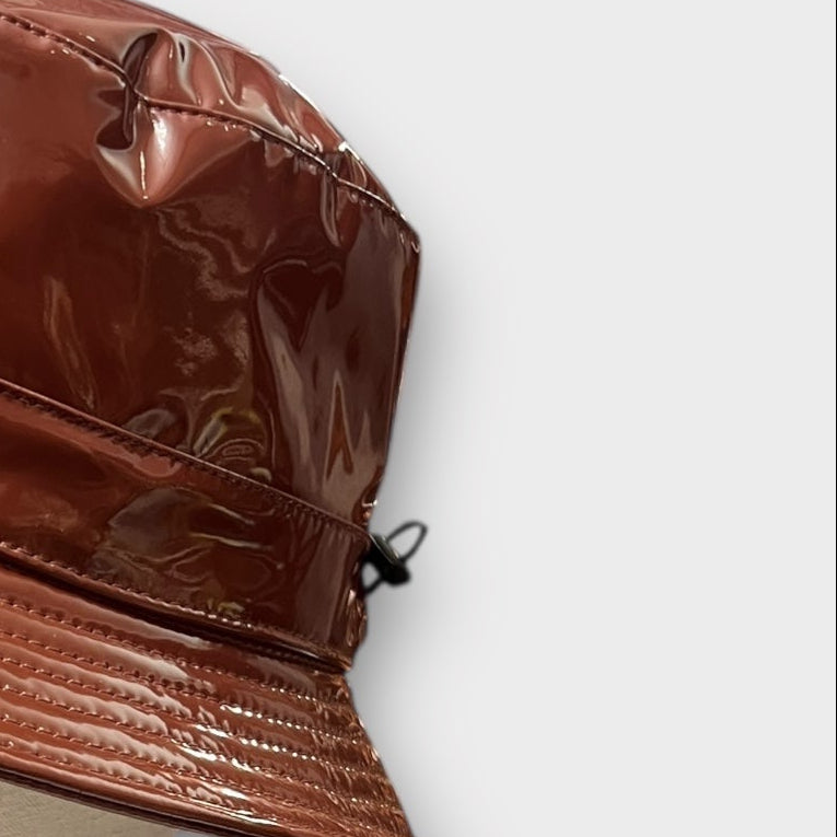 Cappello Donna Bucket Pieghevole E Impermeabile In Vernice
