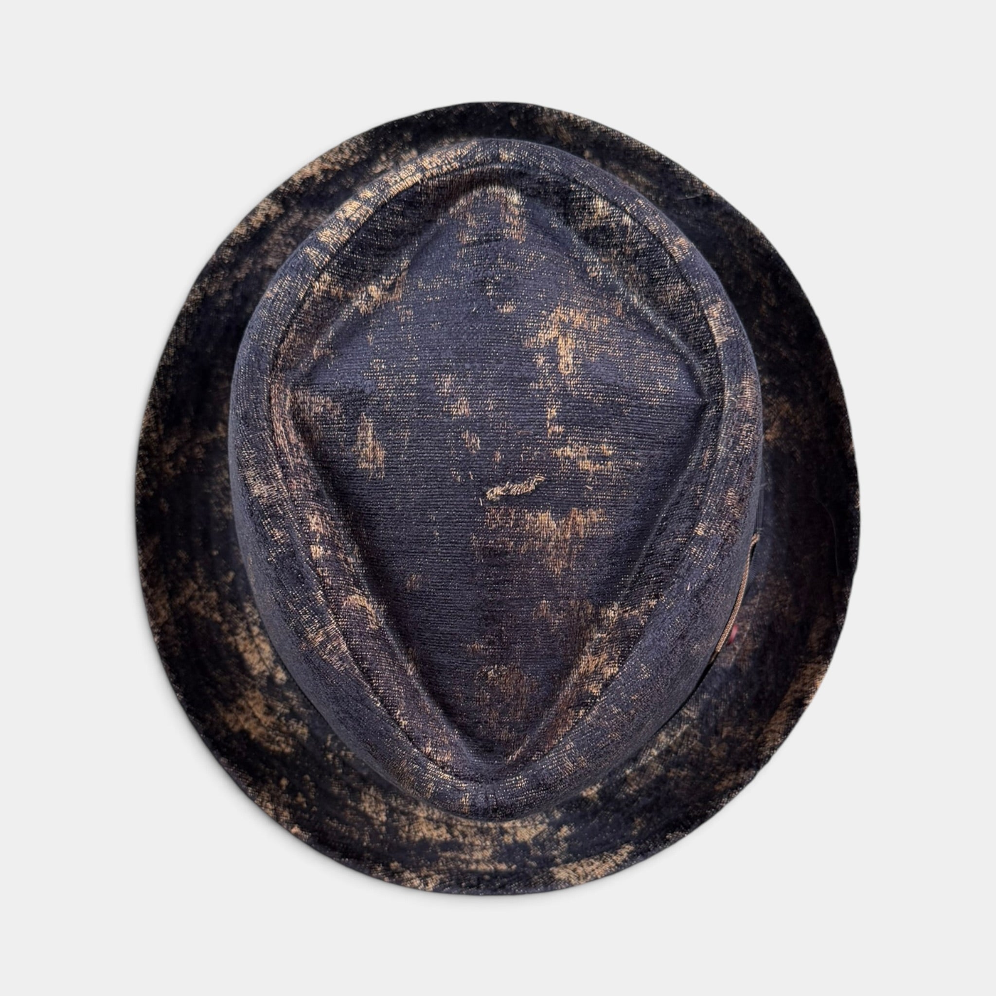 Cappello Pork Pie Diamante Blu e Oro - Alfonso D'Este