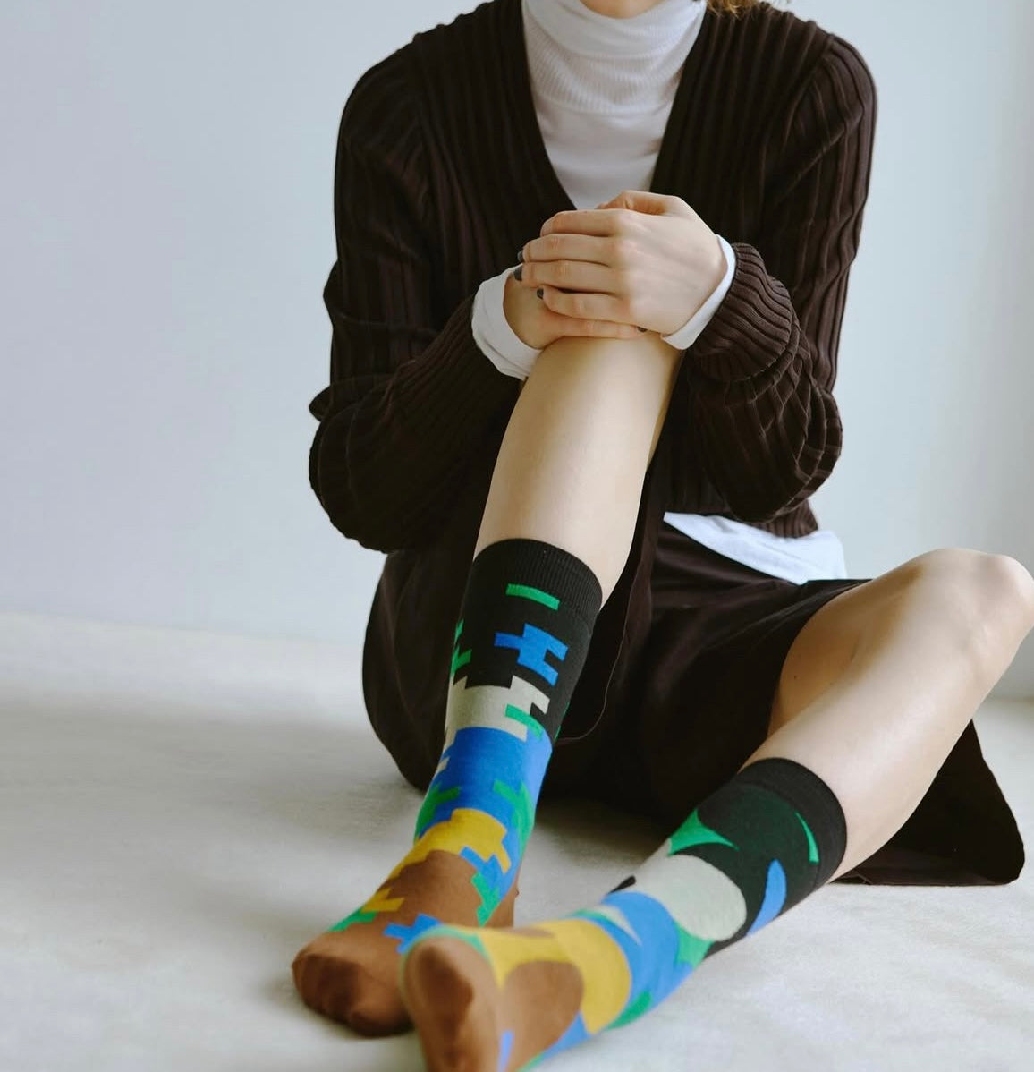 Calzini Spaiati In Cotone Pixel Flower