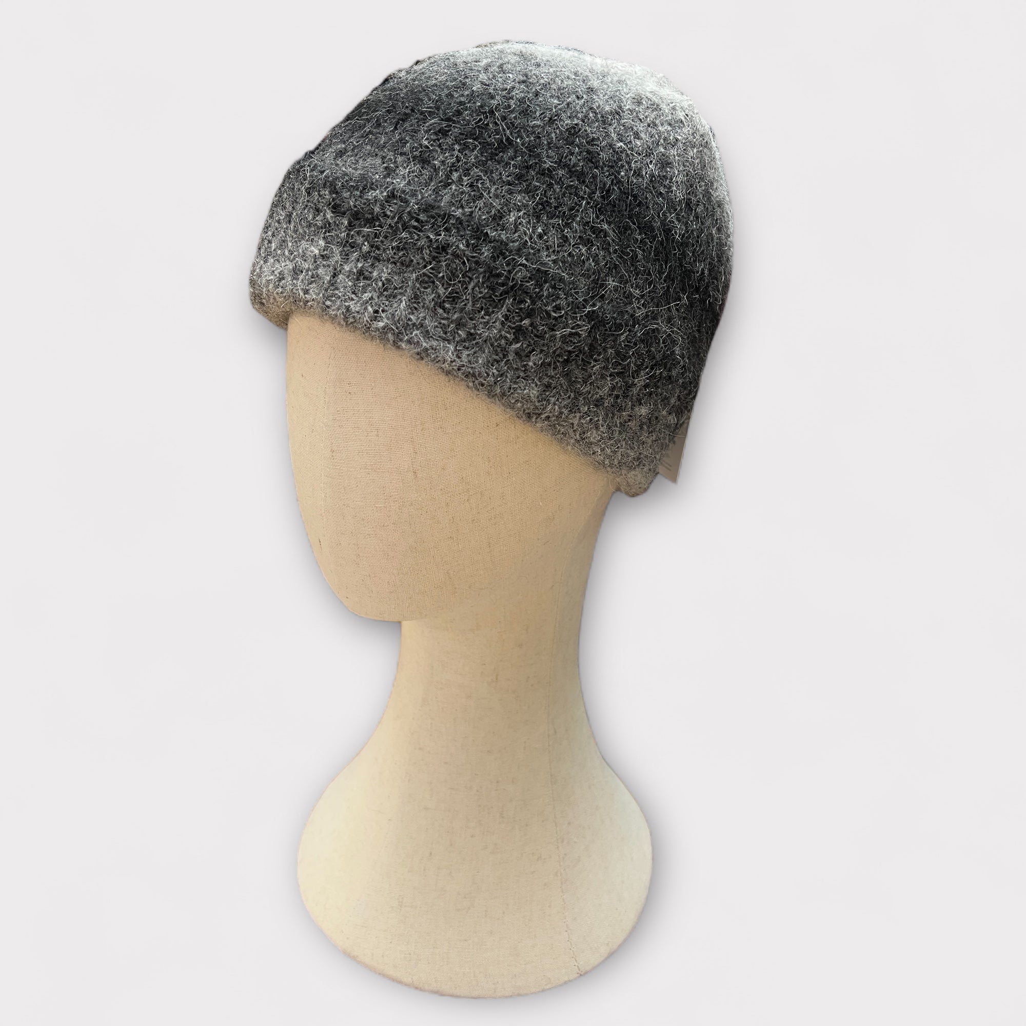 Berretto Invernale Con Risvolto In Alpaca Sfumato