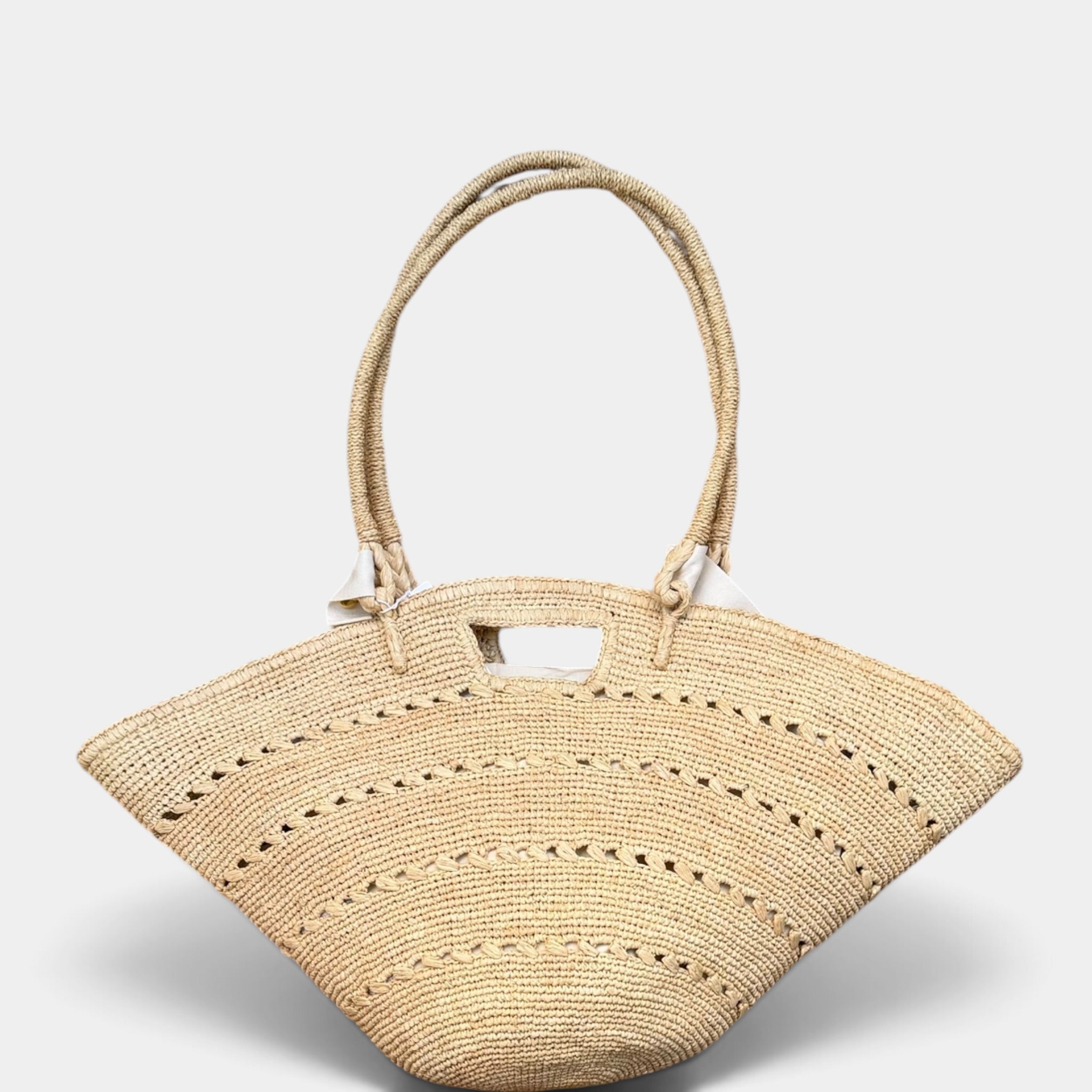 Borsa Mare in Paglia Crochet Fatta a Mano