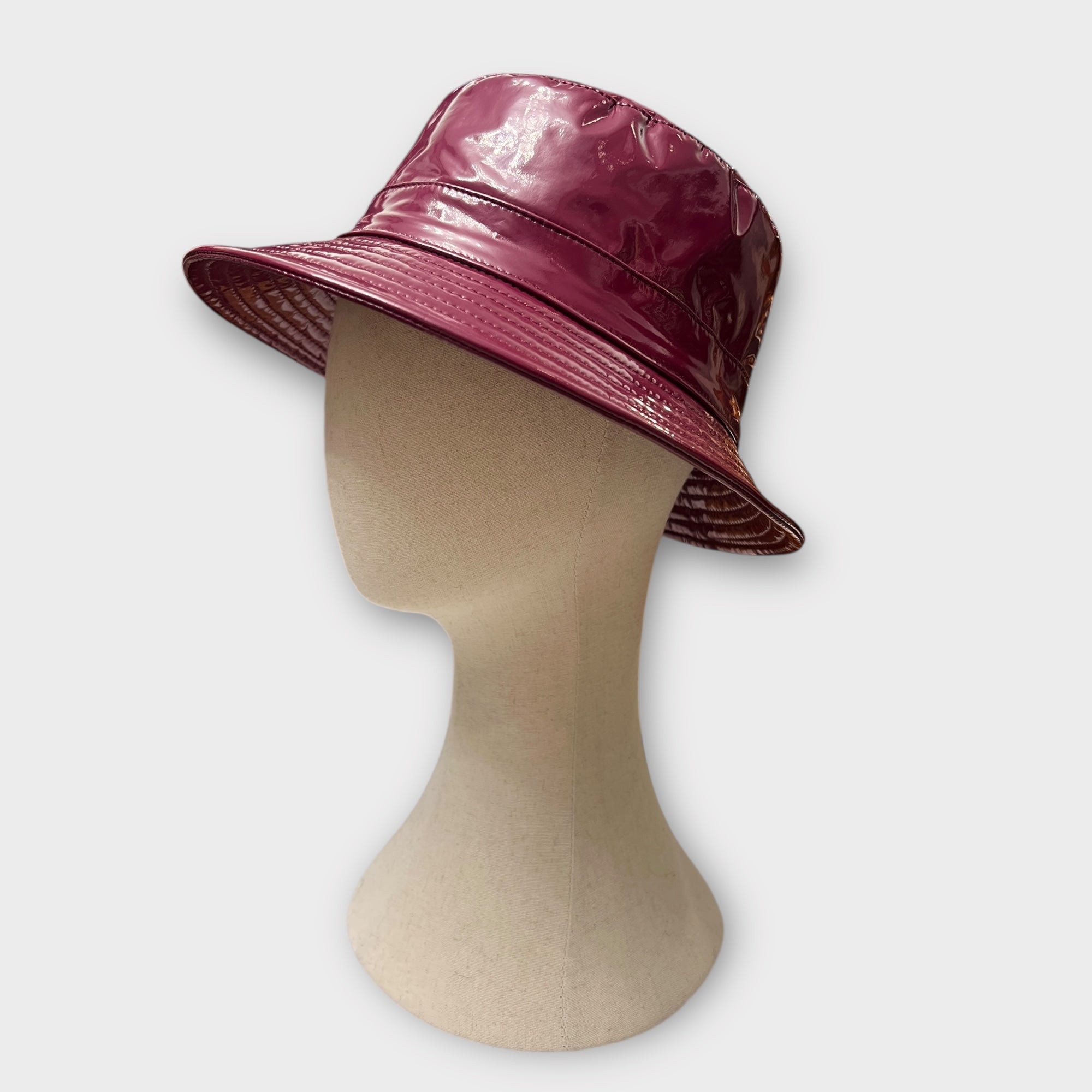 Cappello Donna Bucket Pieghevole E Impermeabile In Vernice