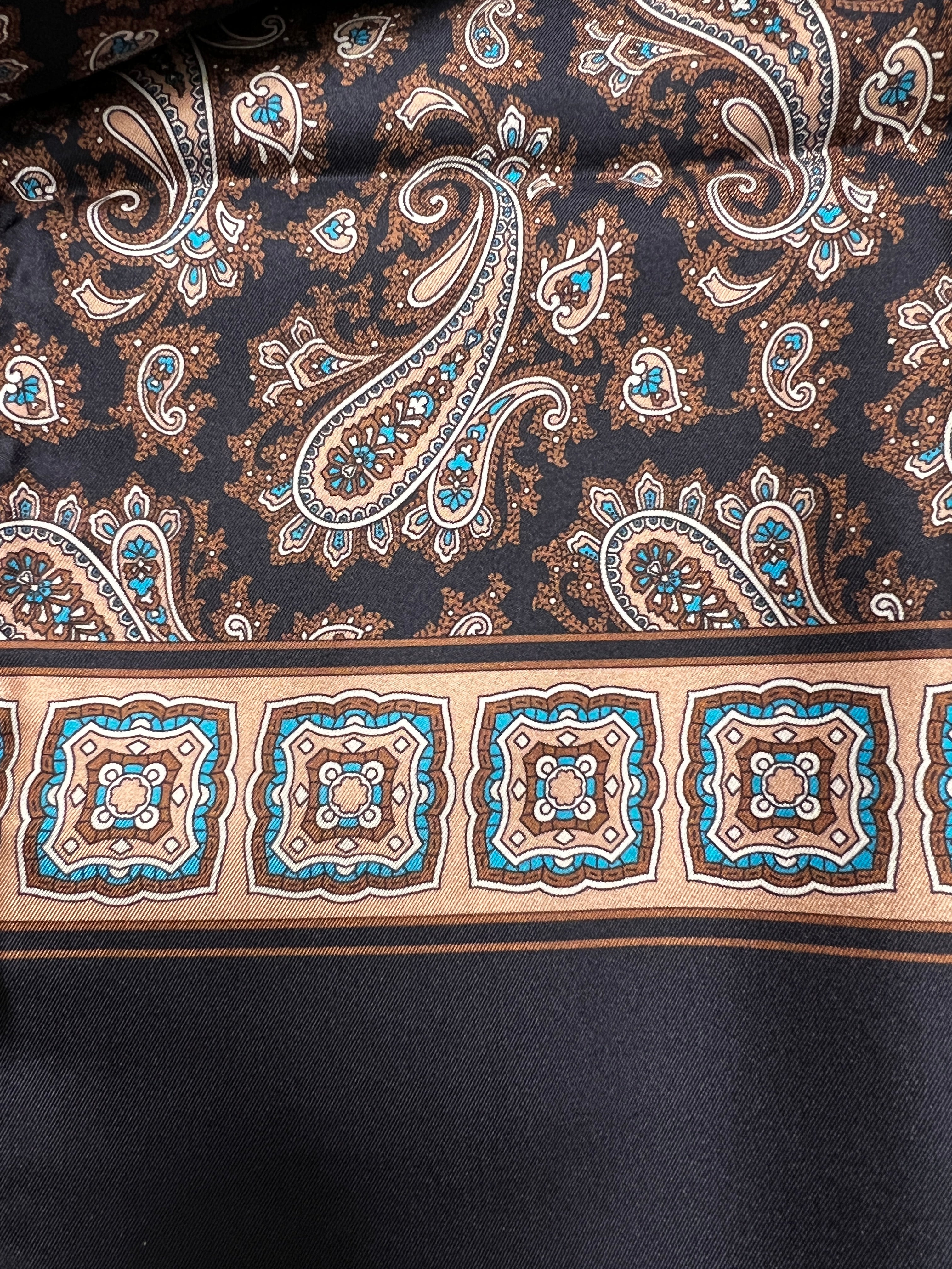 Sciarpa Uomo In Twill Di Pura Seta 33x180 Fantasia Cashmere