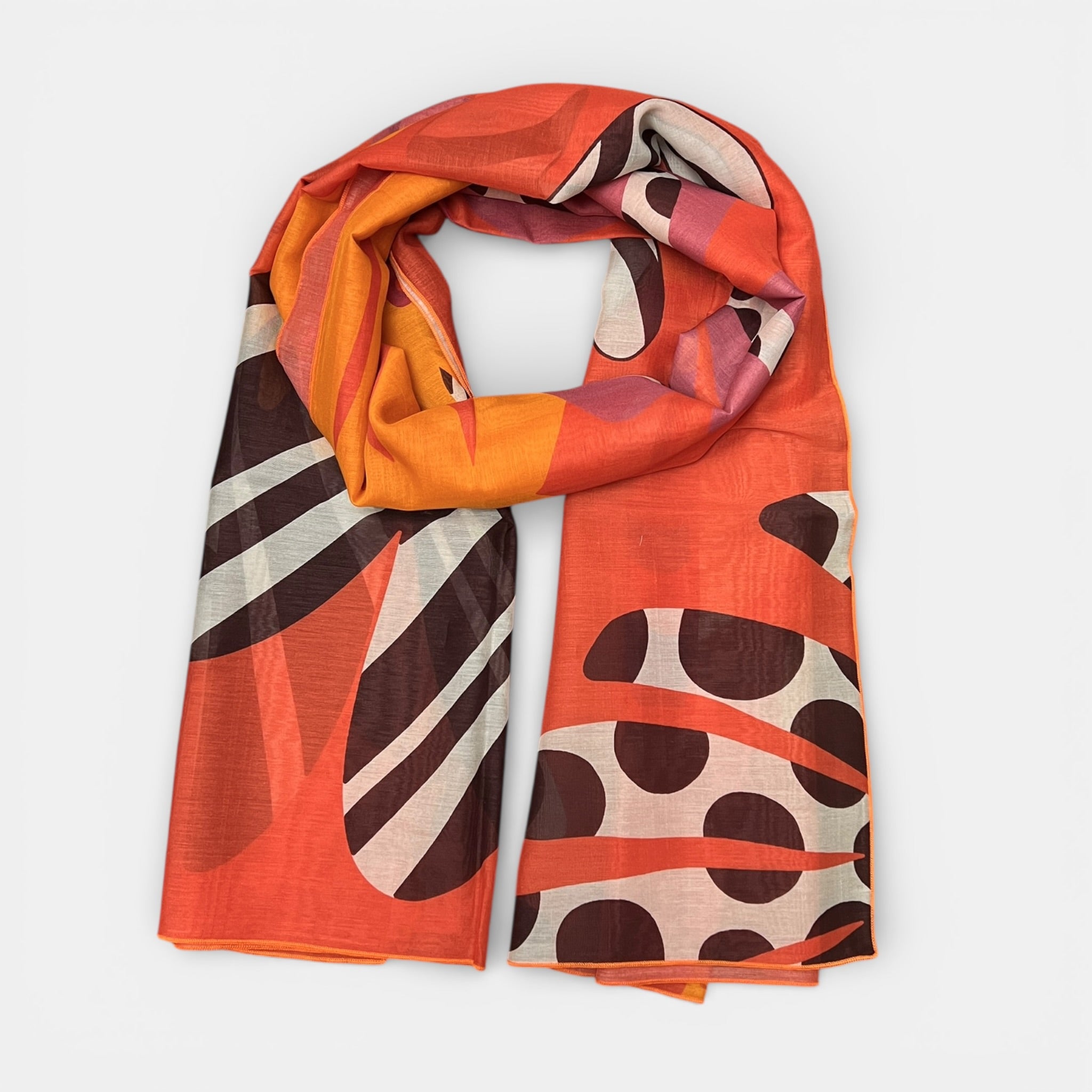 Sciarpa Estiva Donna 65x200 cm In Cotone E Seta - Cappelleria Bacca