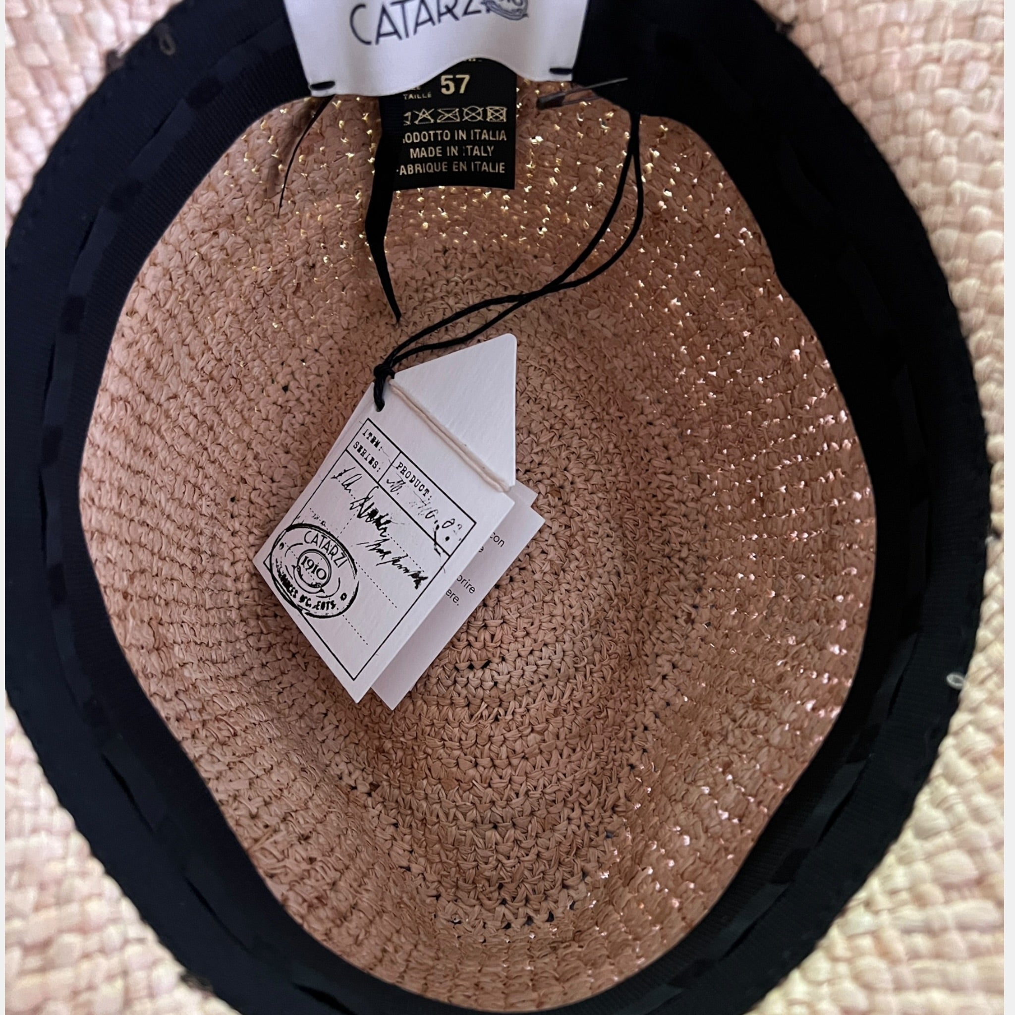 Cappello Donna in Paglia Ala Larga Pieghevole Con Nastro In Suede - Cappelleria Bacca
