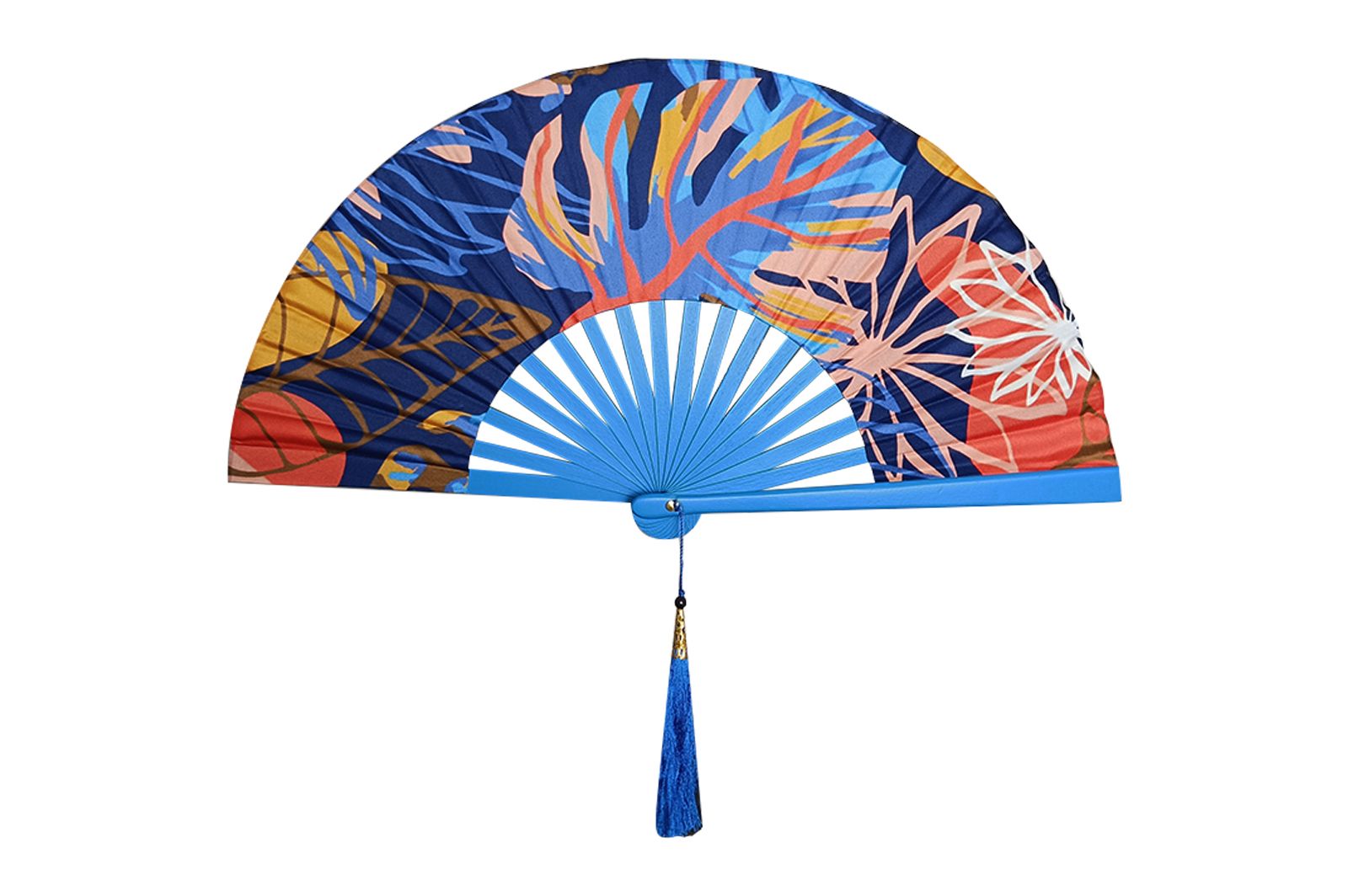 Ventaglio In Seta Fantasia e legno Con Fodero Diam. 42 cm