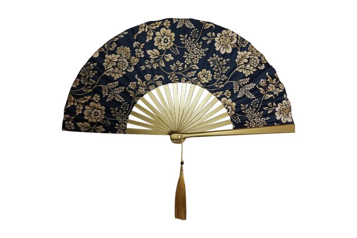 Ventaglio In Seta Fantasia e legno Con Fodero Diam. 42 cm