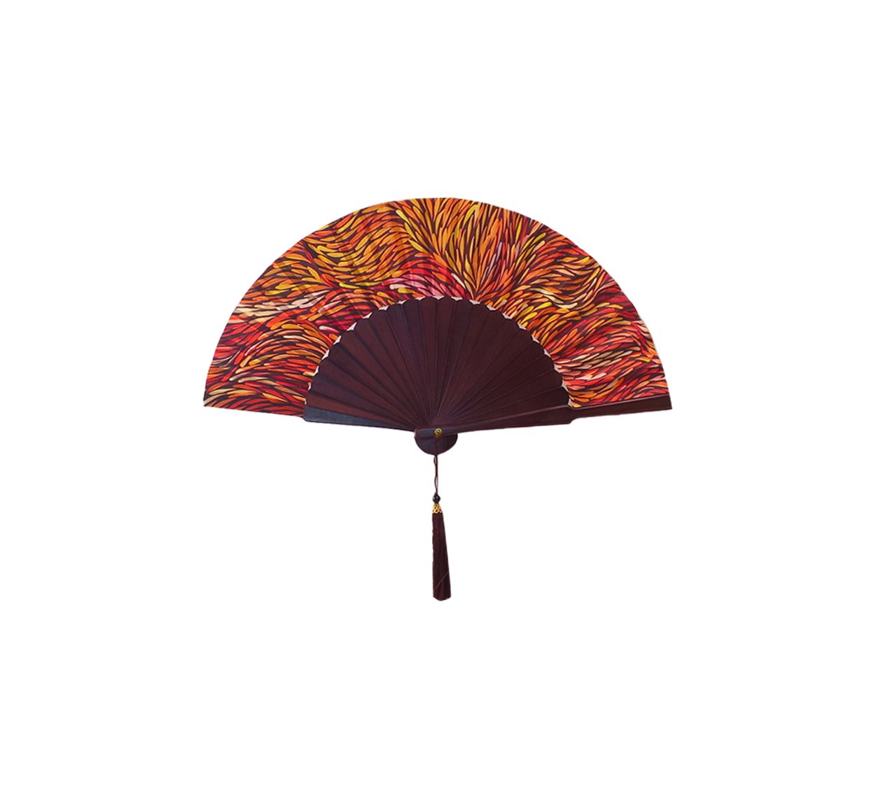 Ventaglio Da Borsetta Con Custodia In Seta E Legno Fantasia Diam. 34 cm - Cappelleria Bacca