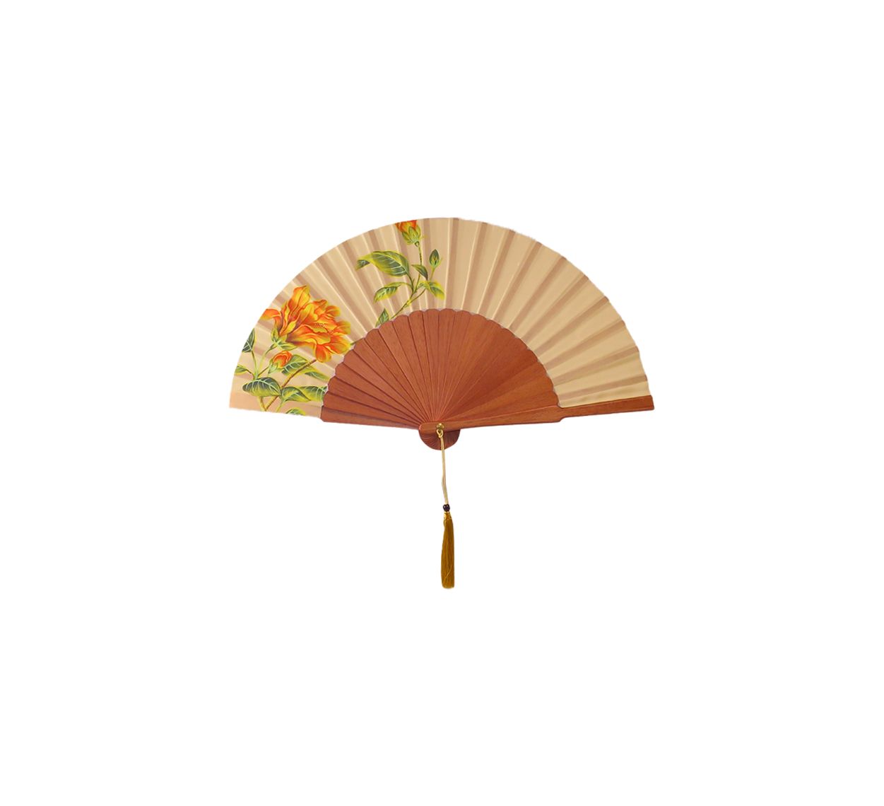 Ventaglio Da Borsetta Con Custodia In Seta E Legno Fantasia Diam. 34 cm - Cappelleria Bacca