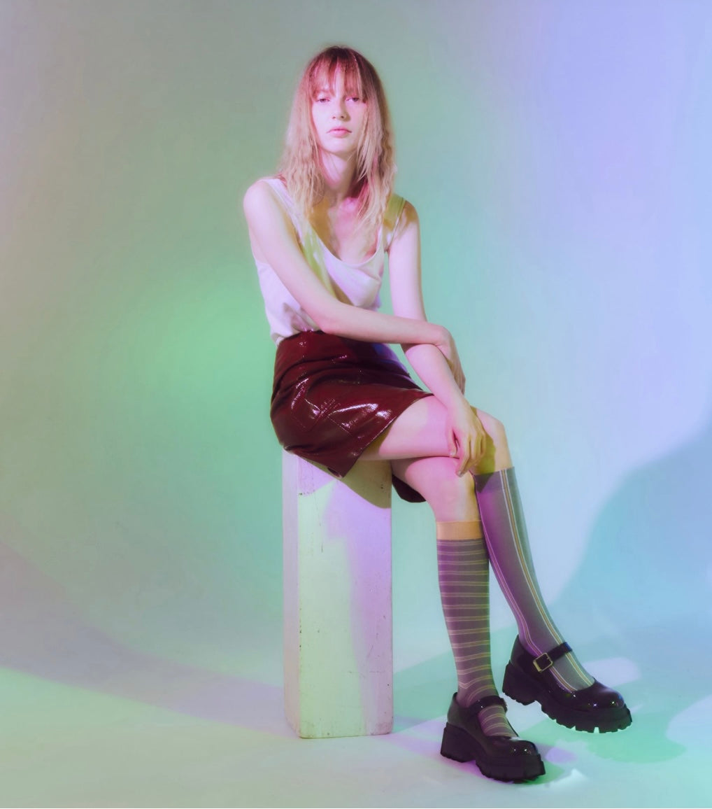 Calzini Spaiati Lunghi In Cotone Camel Line