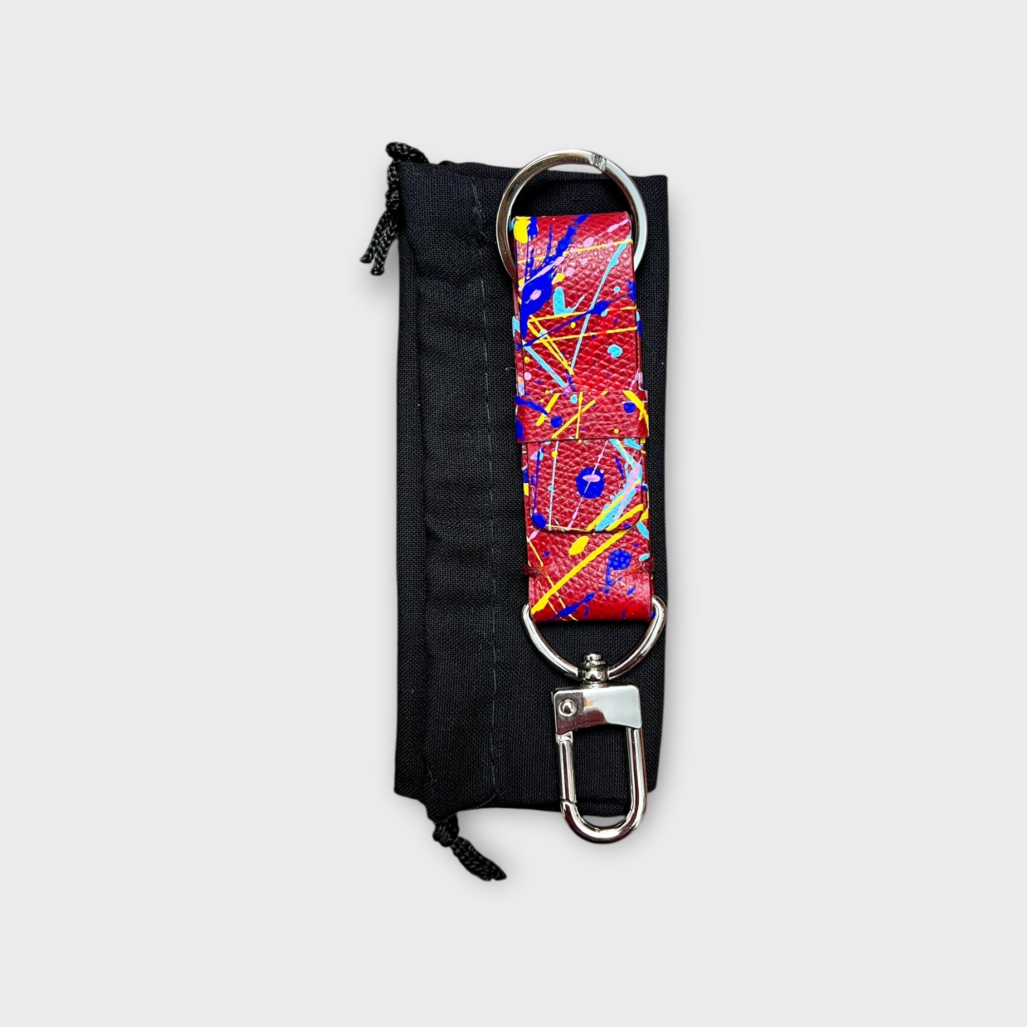 Portachiavi In Pelle Dipinta A Mano