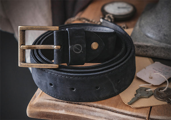 Cintura in Pelle Scamosciata Nabuk 3,5 cm