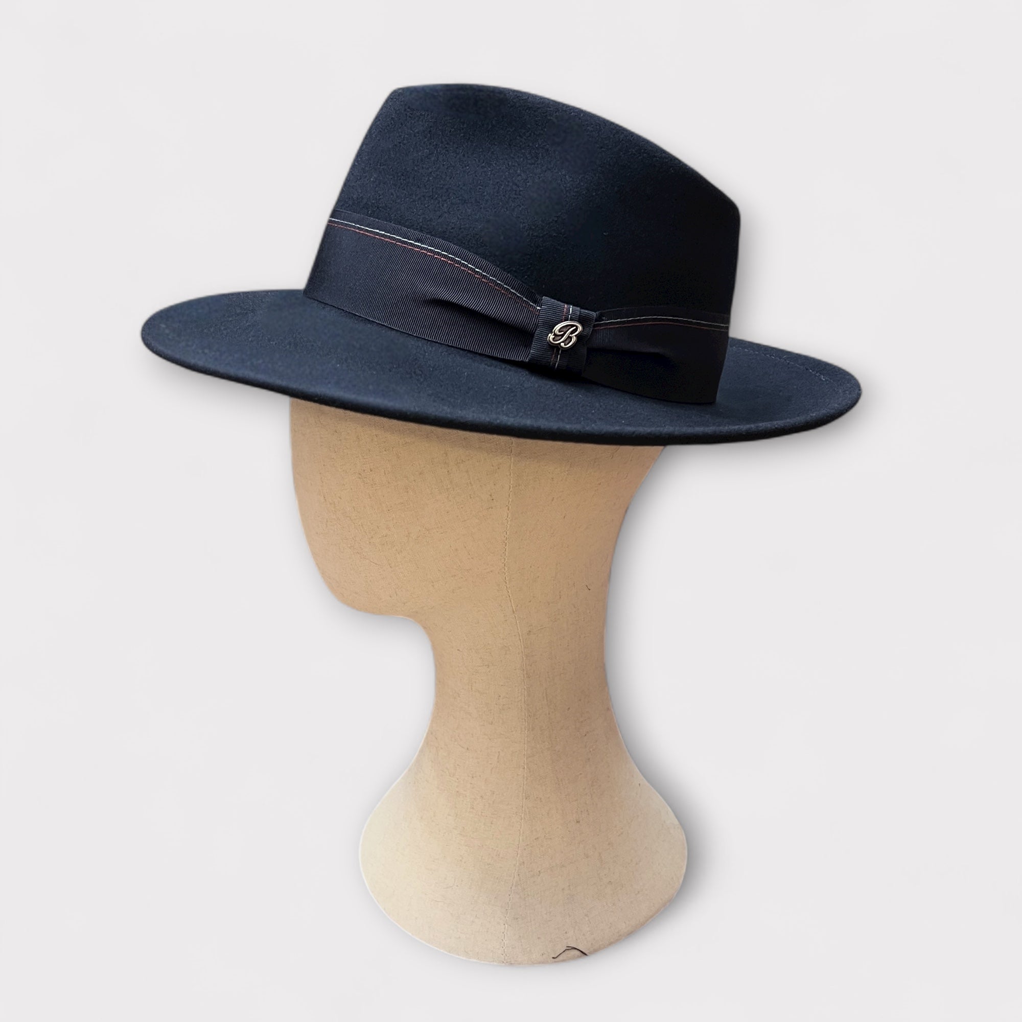 Cappello Fedora In Feltro Di Lana Merinos Extra Fine Ala 7cm