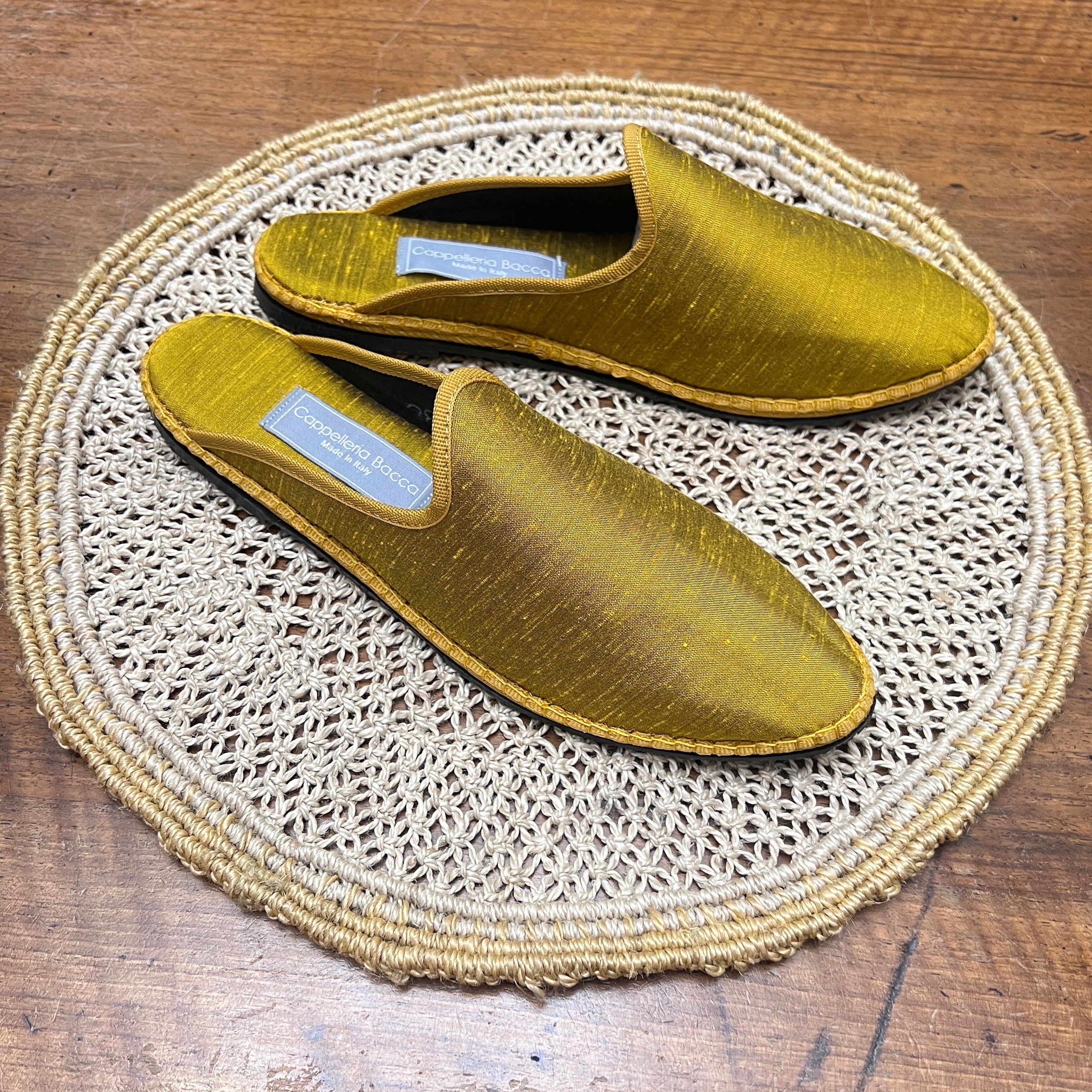 Friulane Originali Sabot In Seta Shantung Ocra