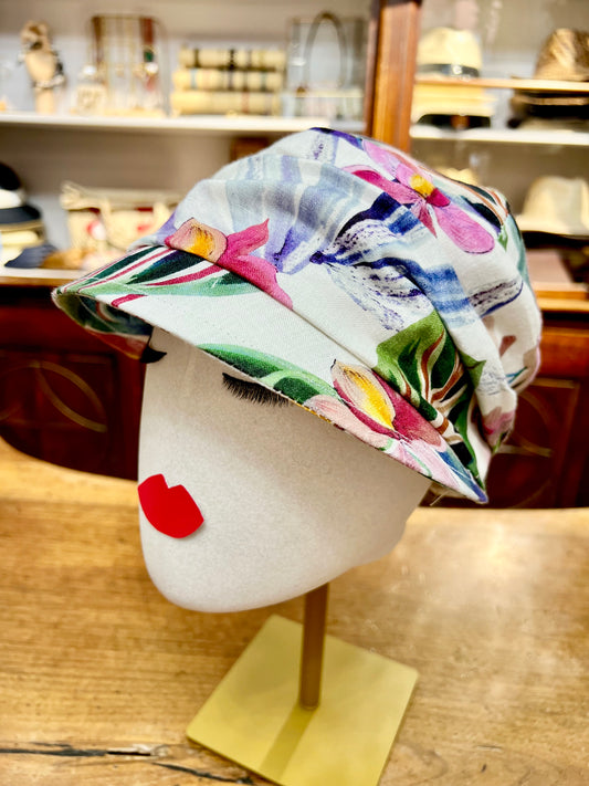 Cappello Estivo con Visiera Da Donna In Lino multicolor