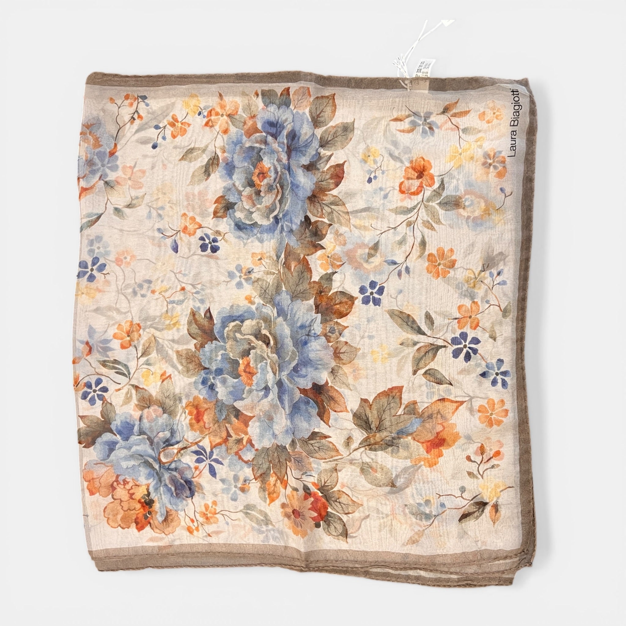 Sciarpa in Pura Seta Georgette Motivo Floreale 45x160 cm