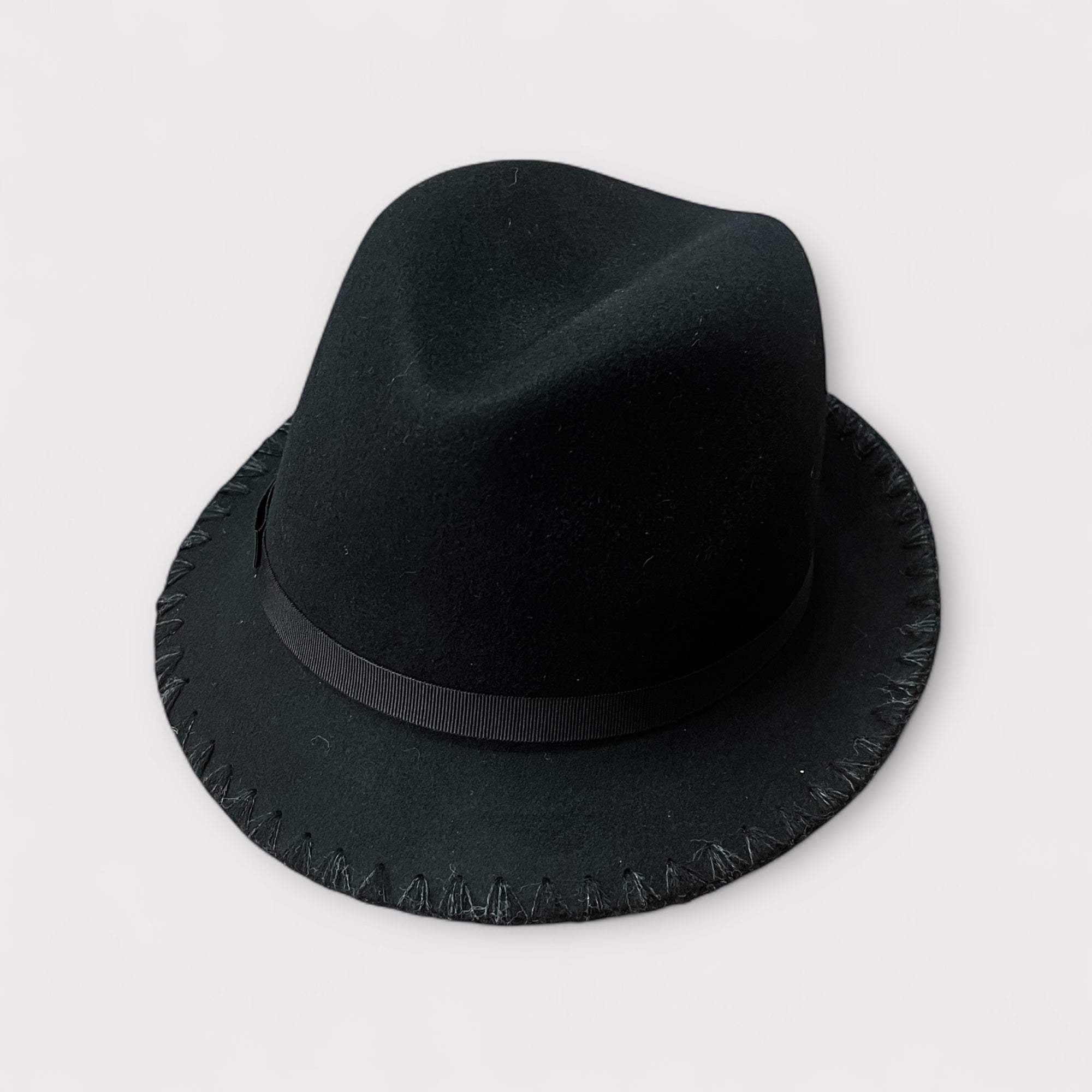 Cappello Trilby Donna In Feltro Bordo Ricamato