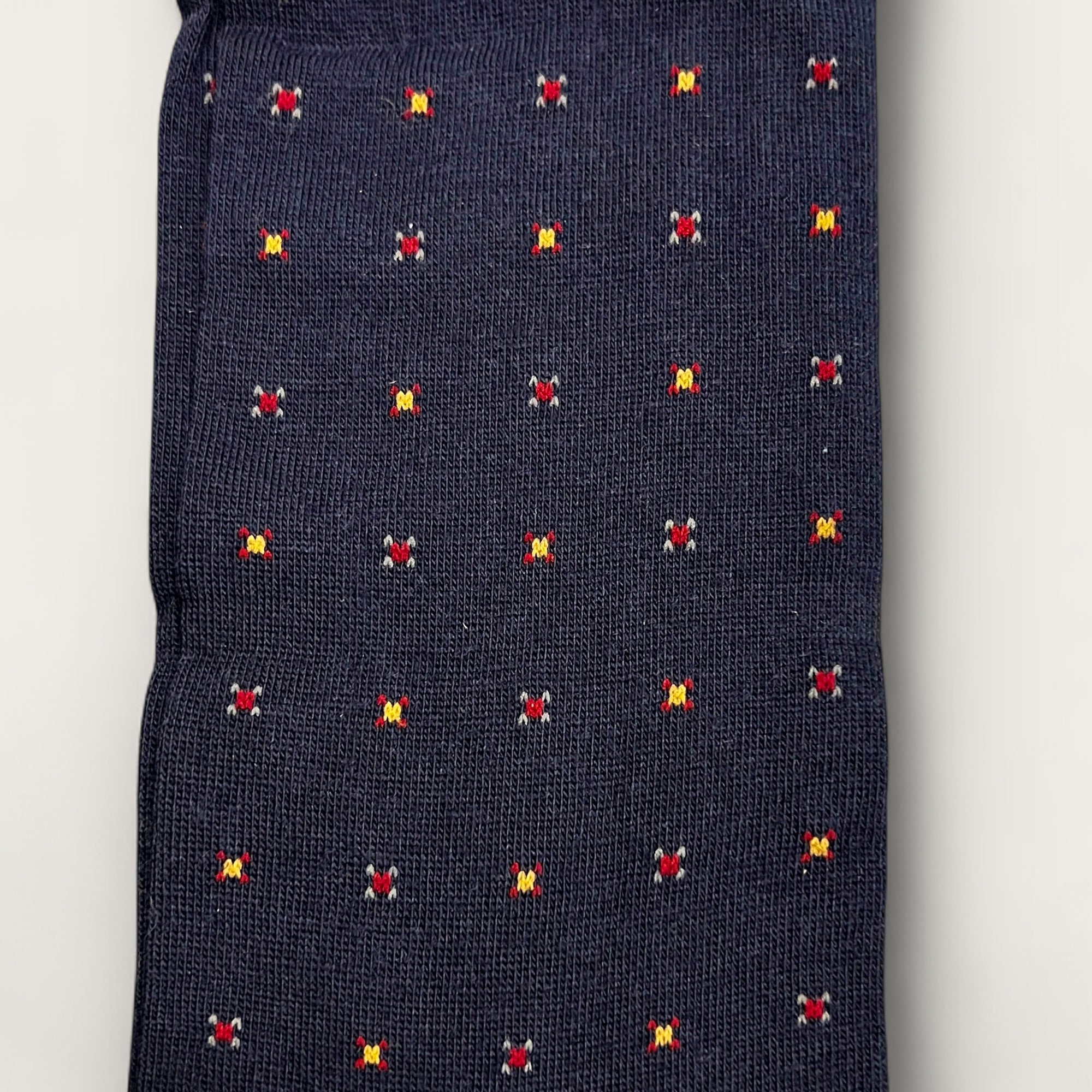 Calzini Uomo Lungo In Lana Vergine Blu Disegno Cravatta