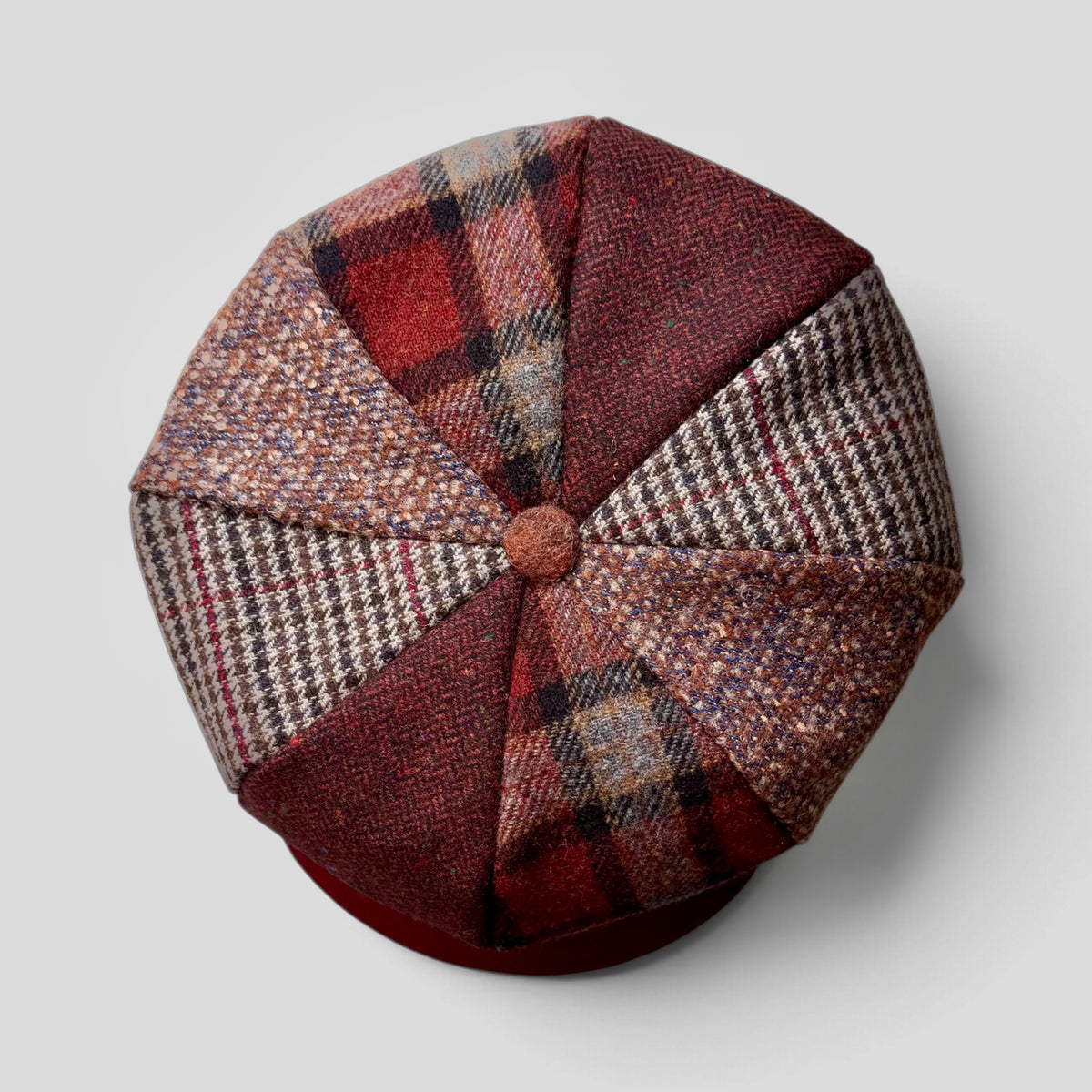 Berrettone Unisex Invernale Monello Patchwork  8 spicchi - Scozzese