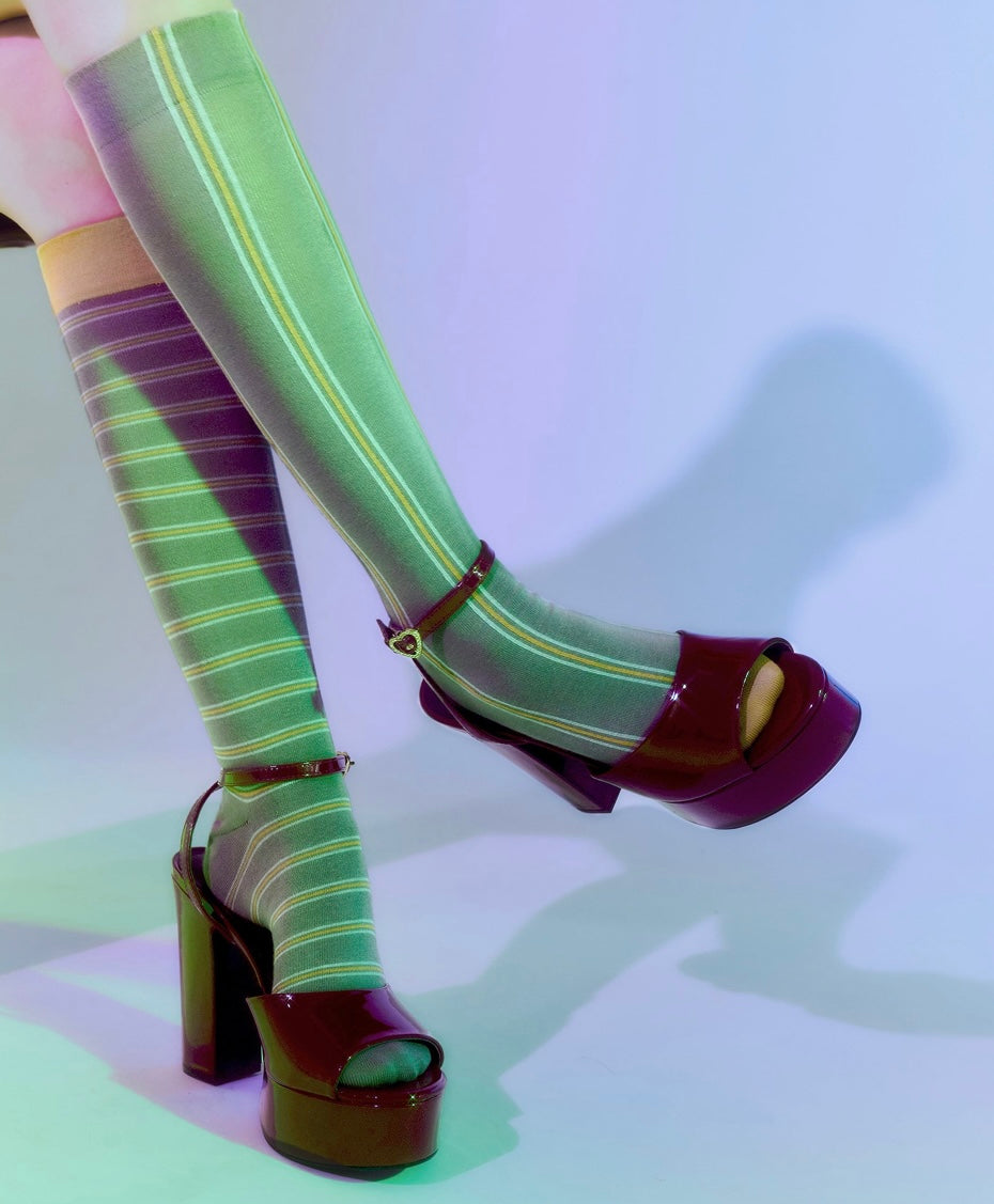 Calzini Spaiati Lunghi In Cotone Camel Line