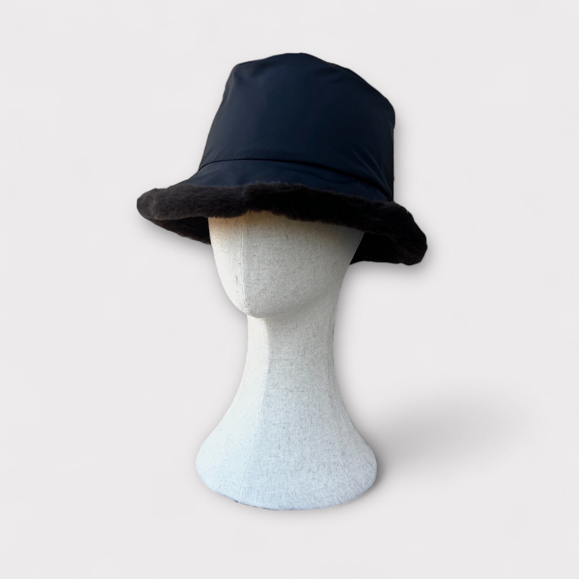 Cappello Donna Reversibile Eco Pelliccia-Tessuto