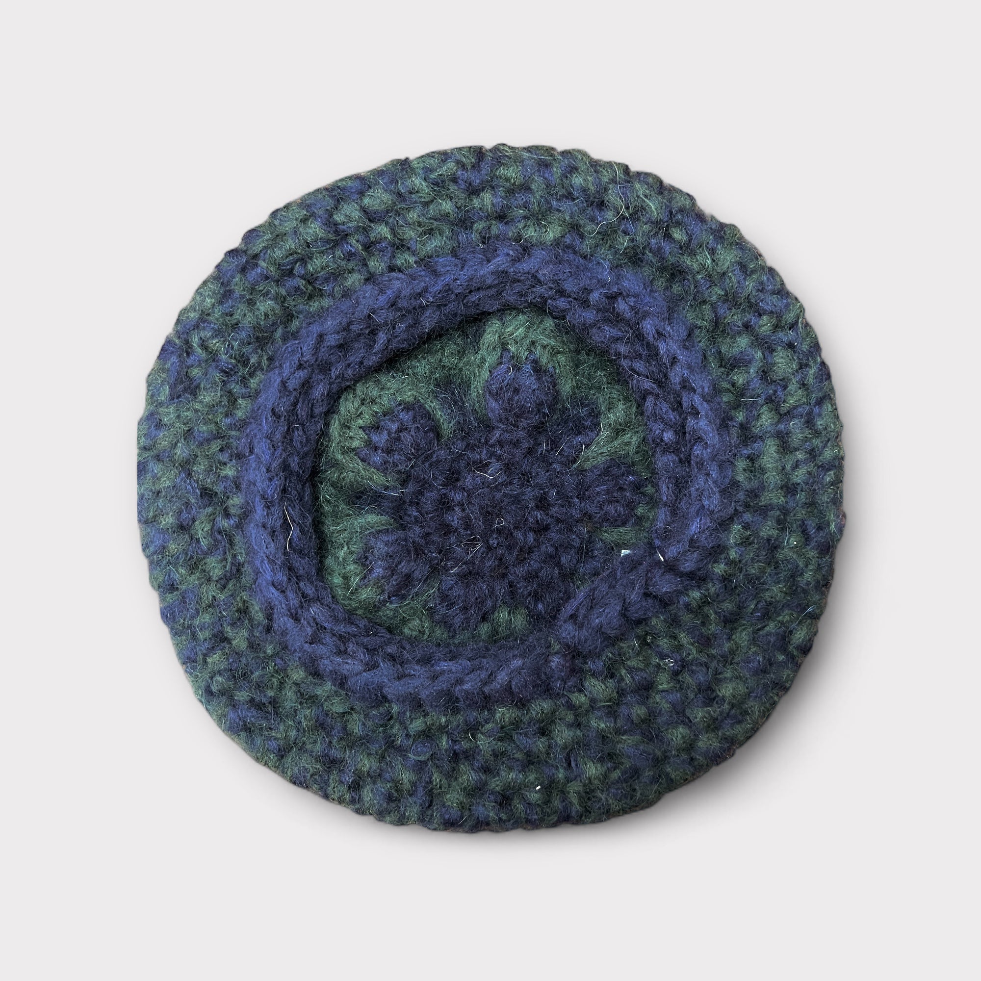 Basco In Maglia Di Lana Handmade Bicolore