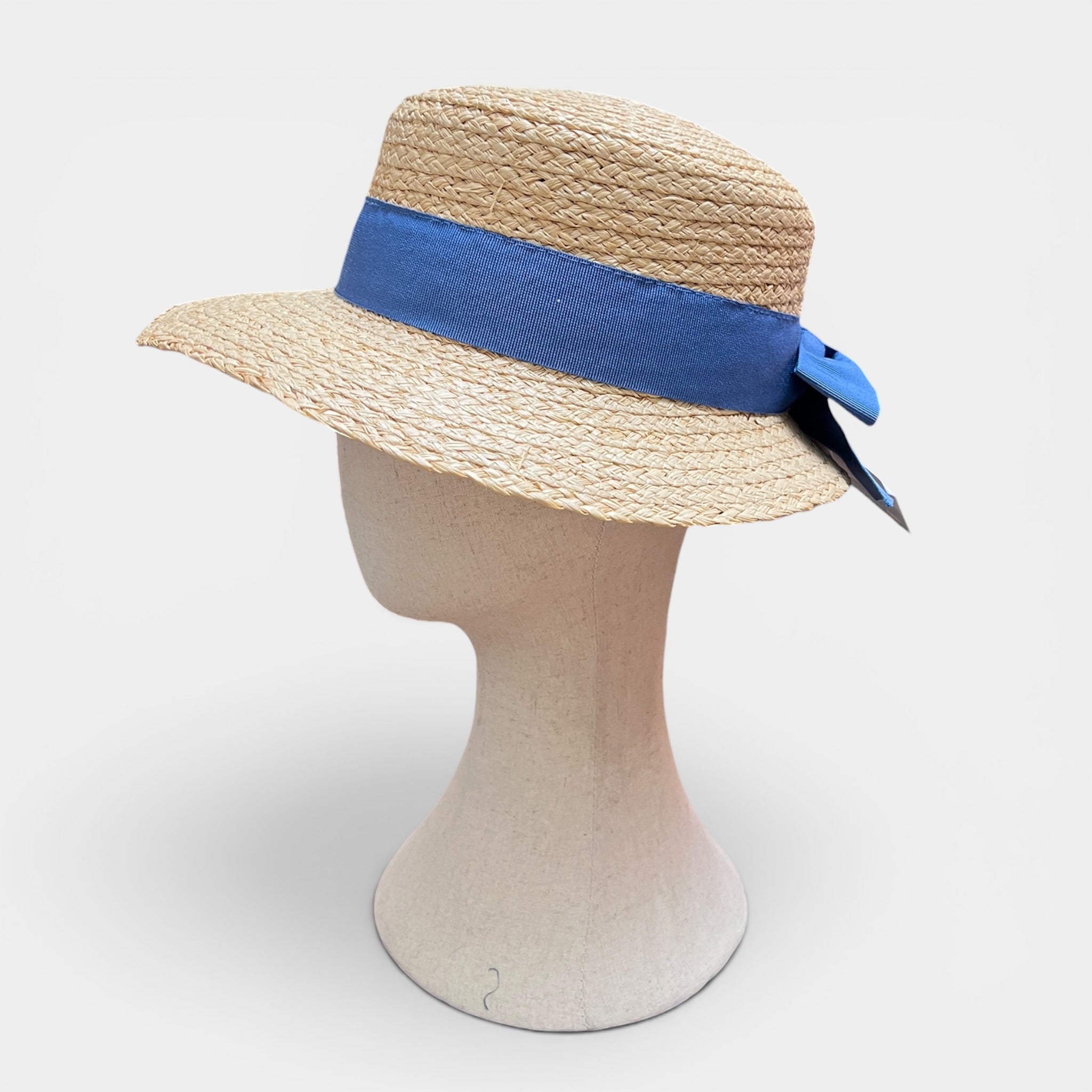 Cappello Estivo Da Donna Con Visiera Ampia In Paglia E Nastro Color - Cappelleria Bacca