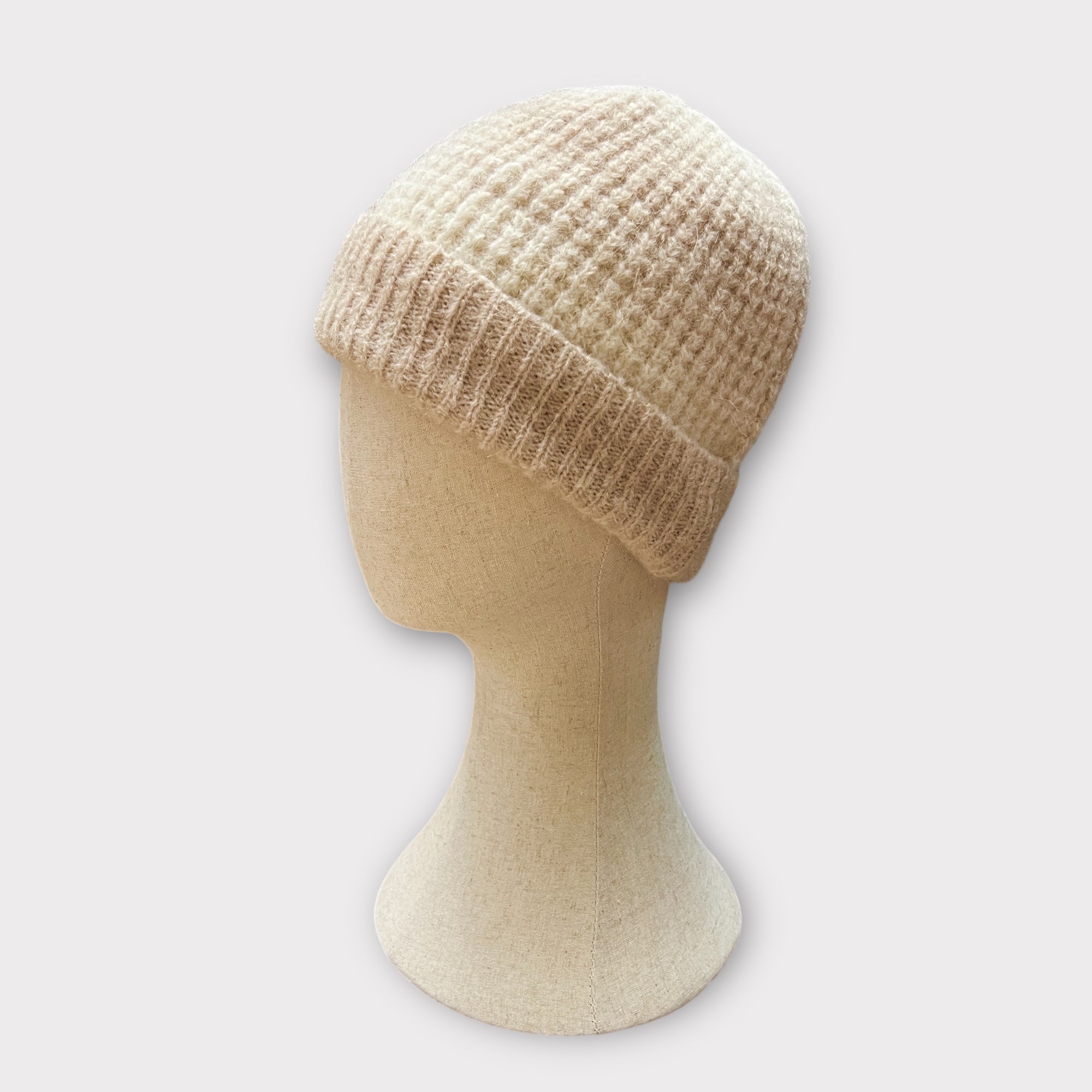 Berretto Invernale Con Risvolto In Alpaca Sfumato