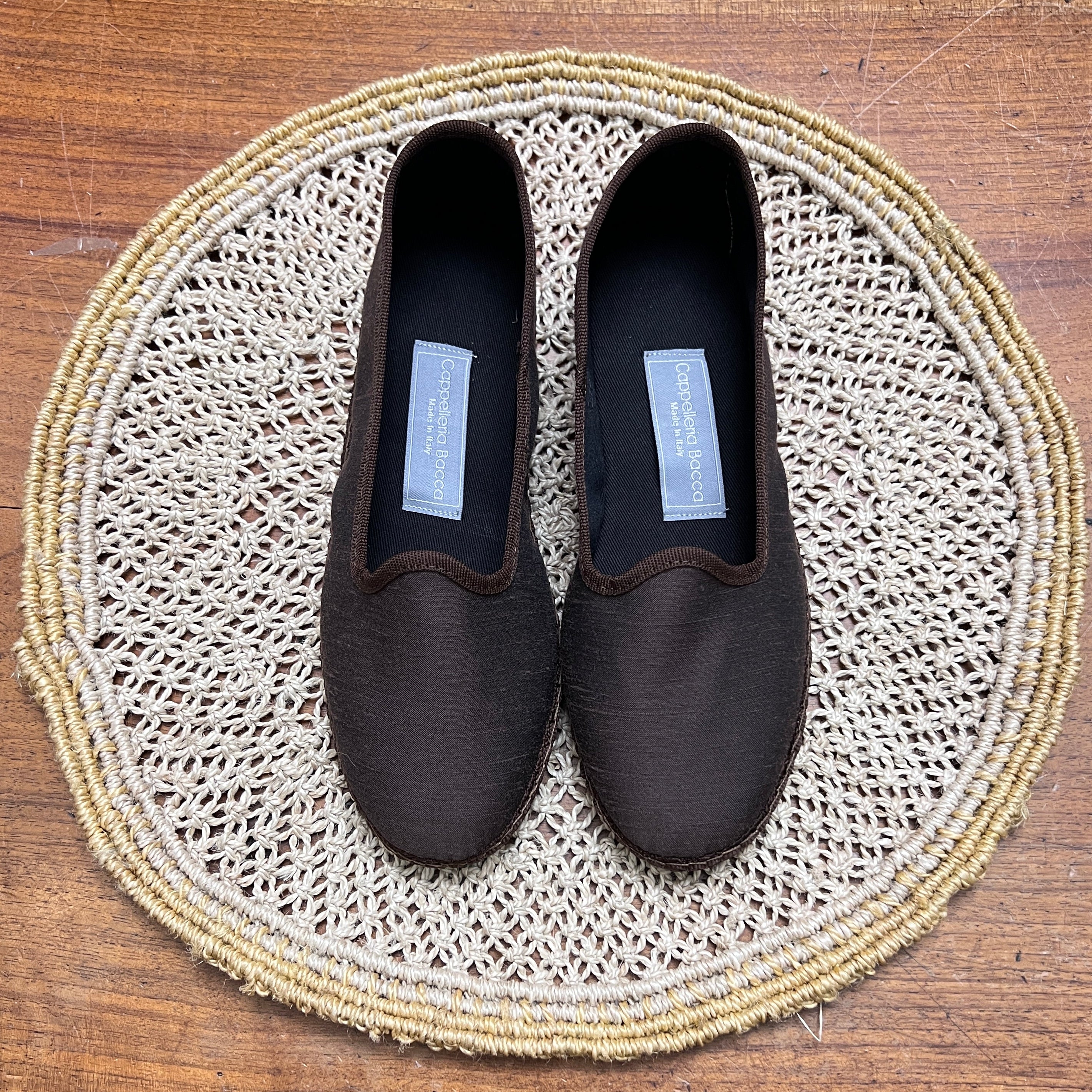 Friulane Originali In Seta Shantung Marrone – Eleganti E Leggere, 100% Made In Italy