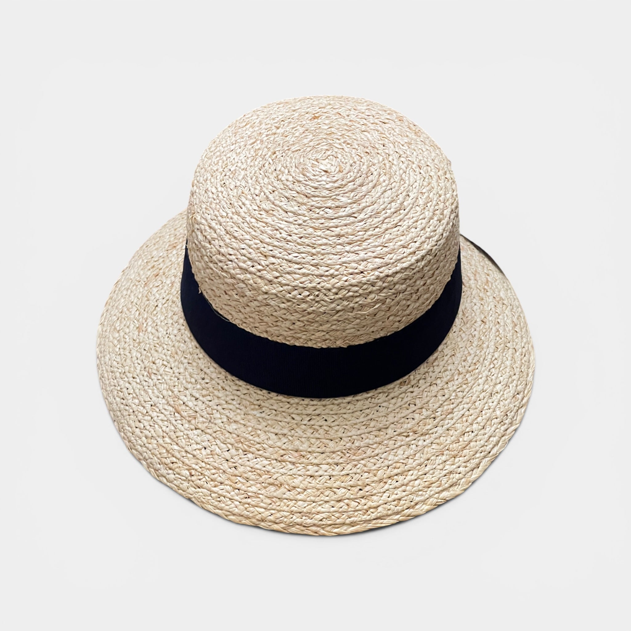 Cappello Estivo Da Donna Con Visiera Ampia In Paglia E Nastro Color - Cappelleria Bacca