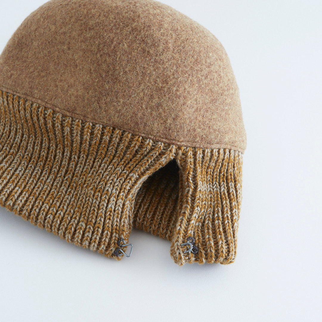 Berretto In Lana Cotta Con Risvolto In Maglia