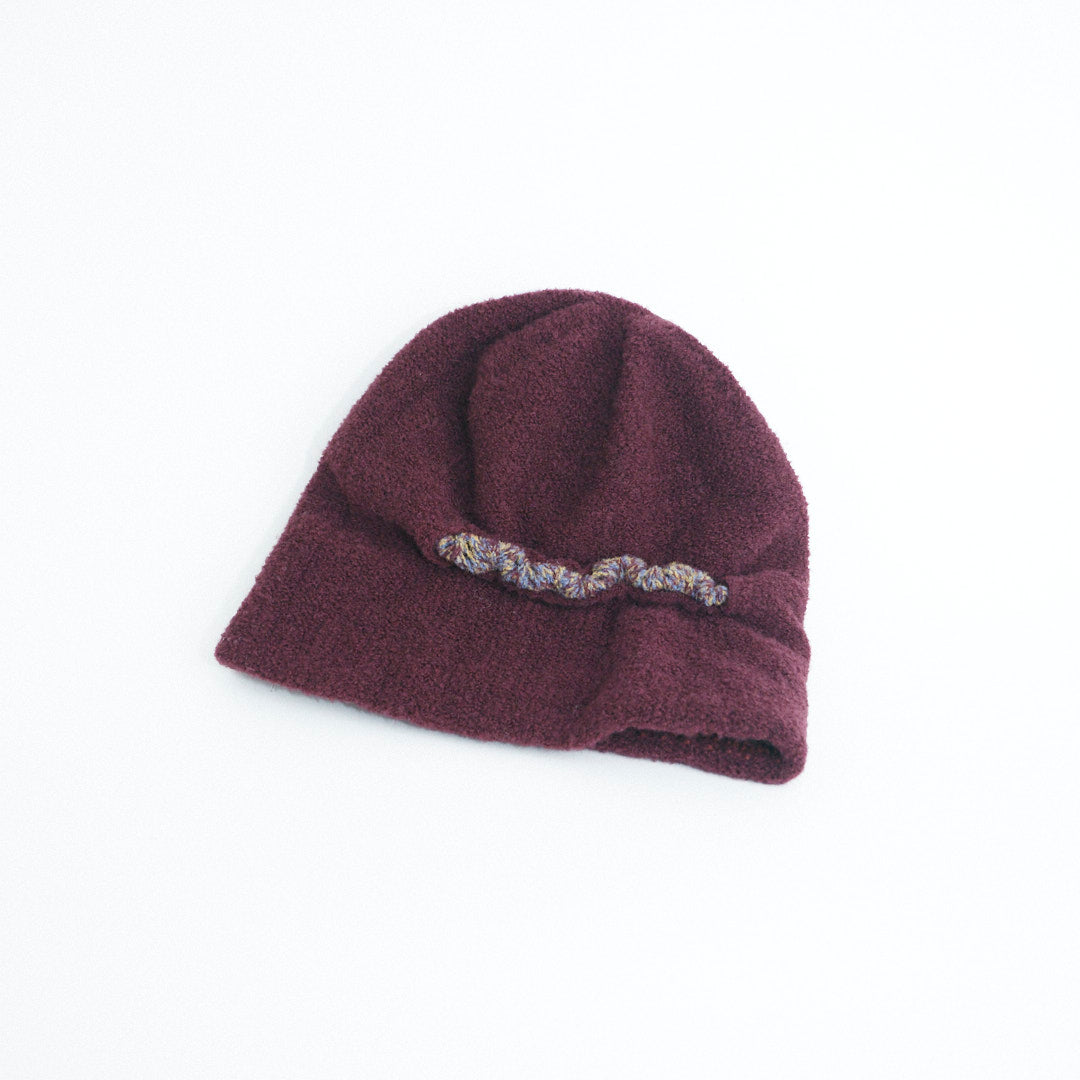 Berretto Beanie Double Face In Maglia Di Lana Con Dettaglio