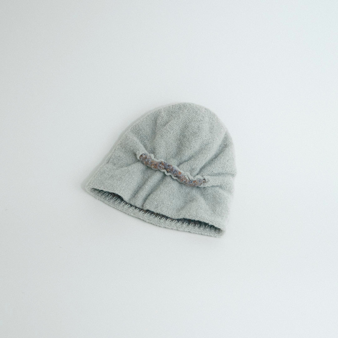 Berretto Beanie Double Face In Maglia Di Lana Con Dettaglio