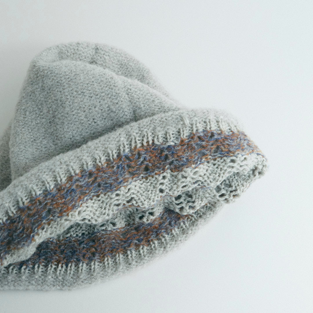 Berretto Beanie Double Face In Maglia Di Lana Con Dettaglio