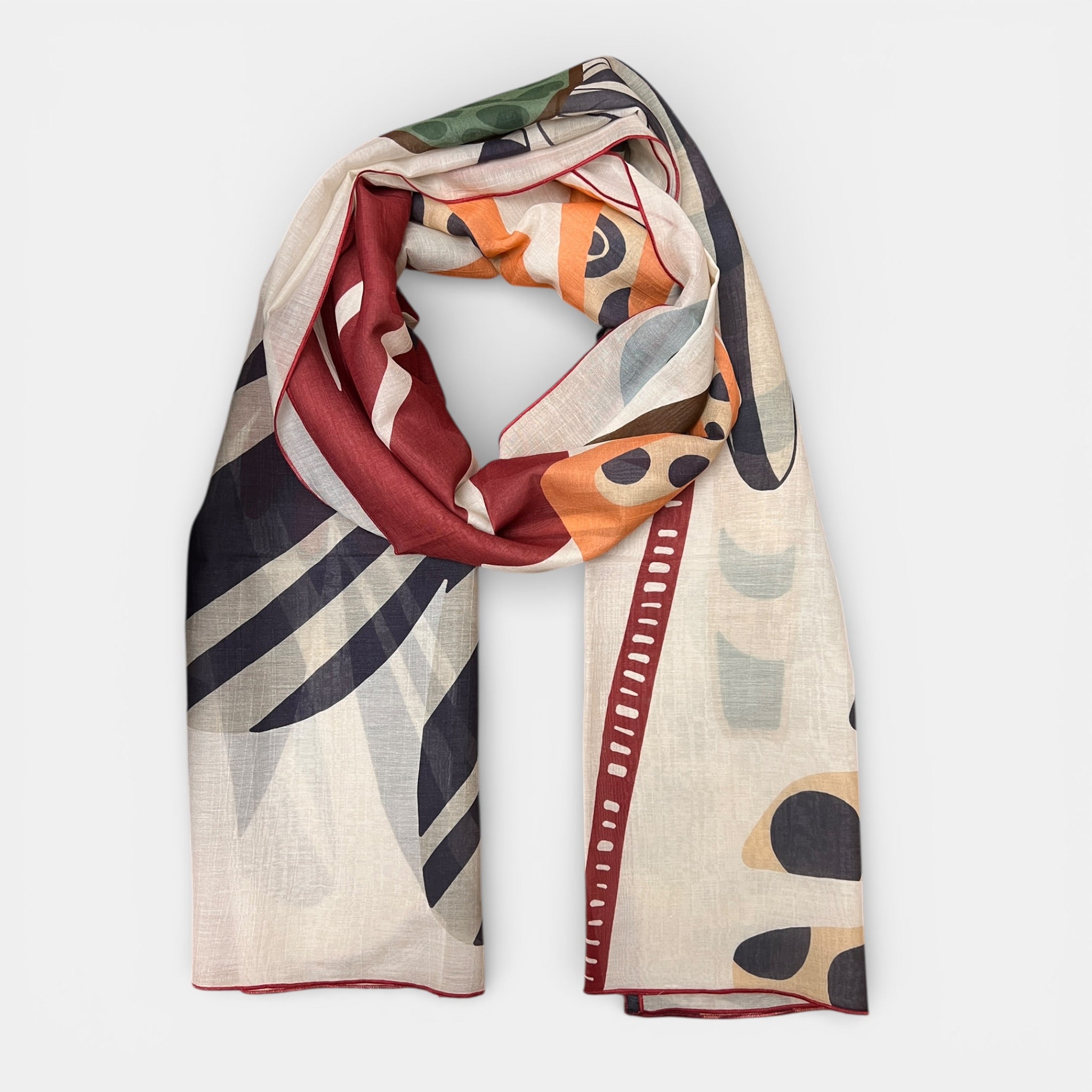 Sciarpa Estiva Donna 65x200 cm In Cotone E Seta - Cappelleria Bacca