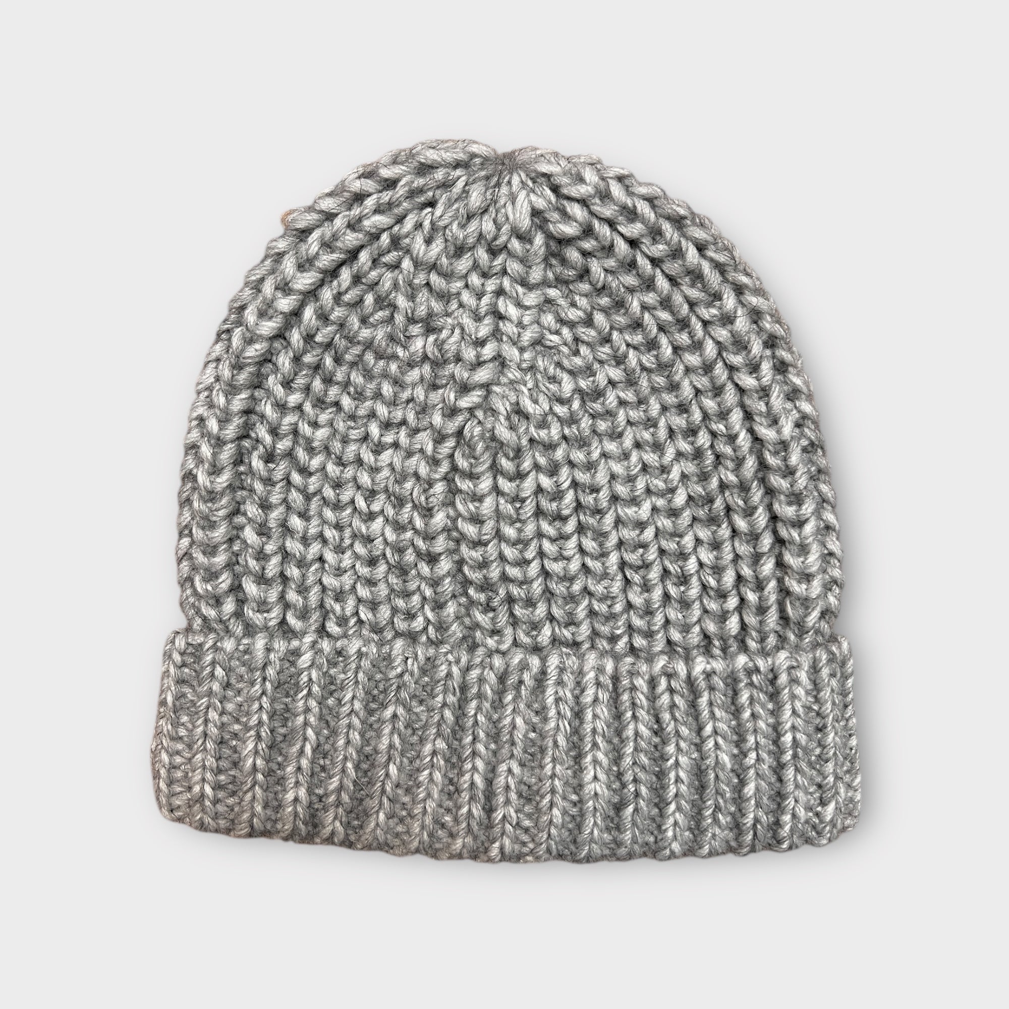 Berretto In Maglia Di Lana Con Risvolto