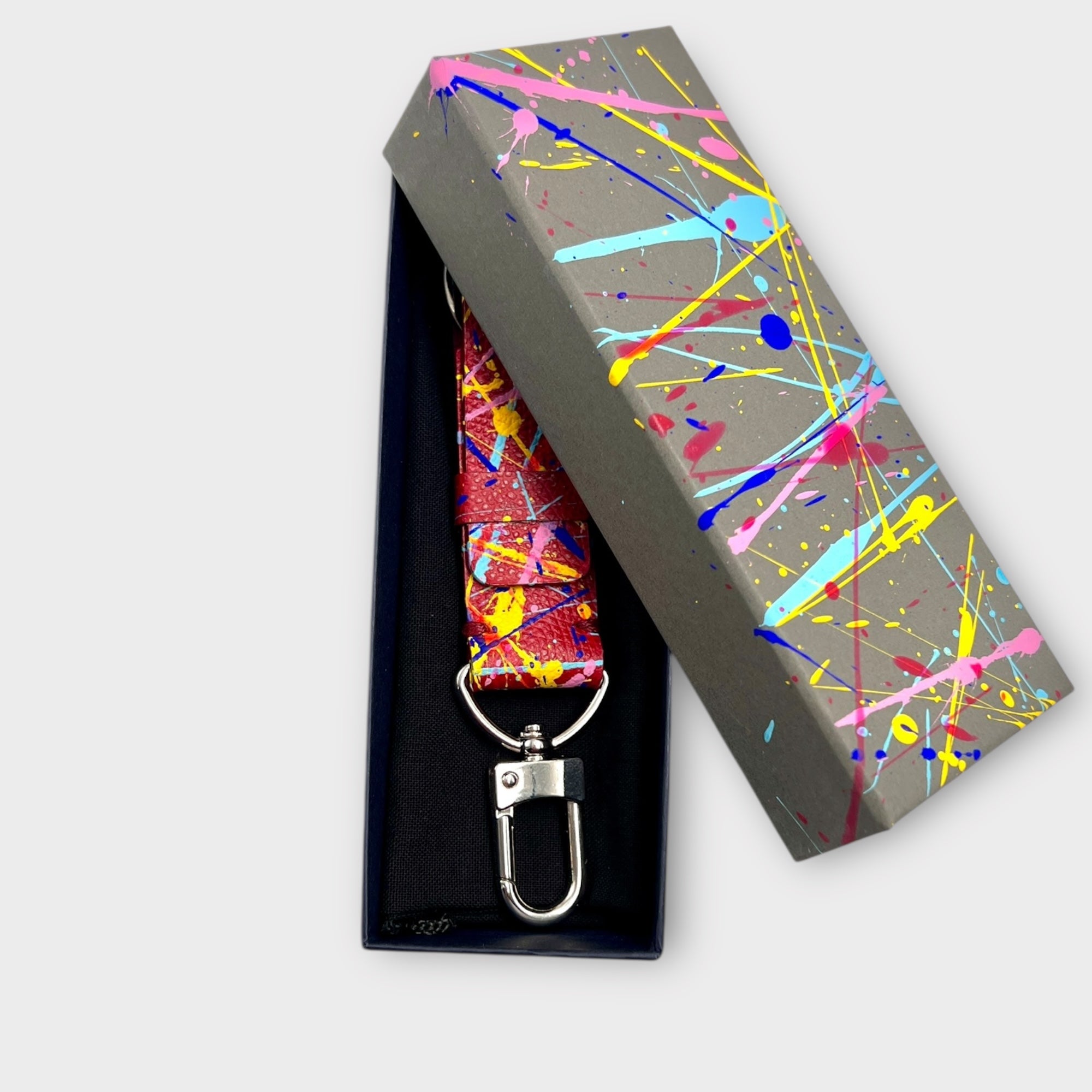 Portachiavi In Pelle Dipinta A Mano