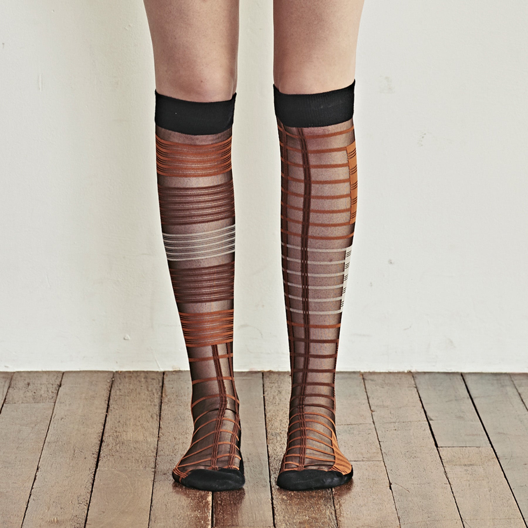 Calzini Lunghi Da Donna Spaiati Pumpkin Tartan