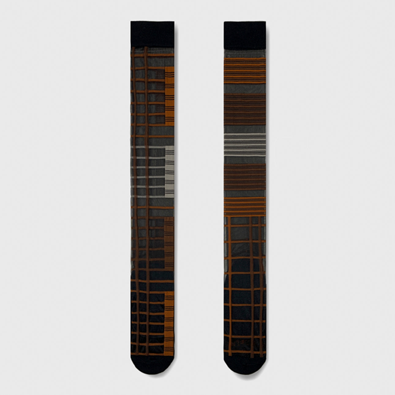 Calzini Lunghi Da Donna Spaiati Pumpkin Tartan - Cappelleria Bacca