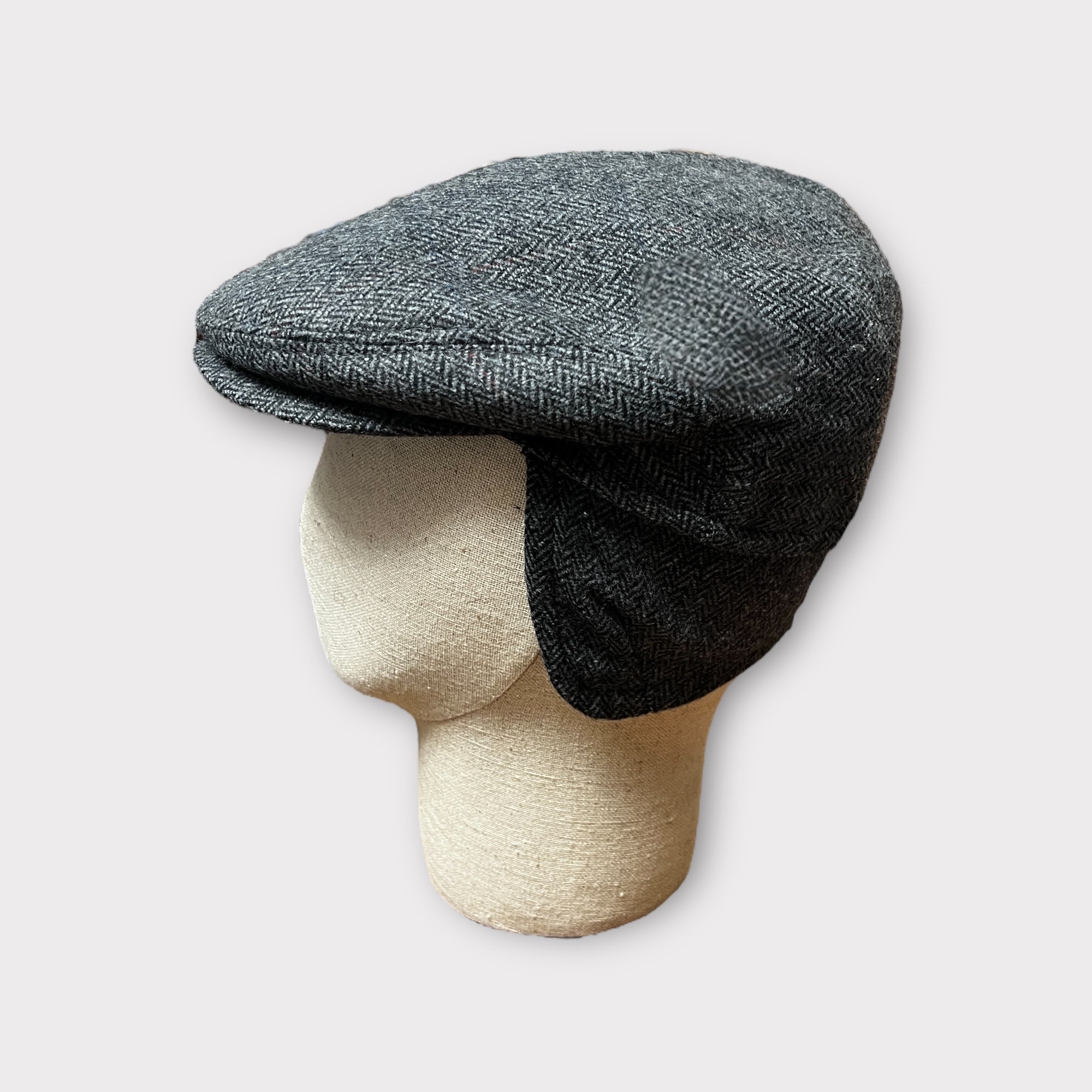 Coppola in Lana Con Paraorecchie Grigio Spinato