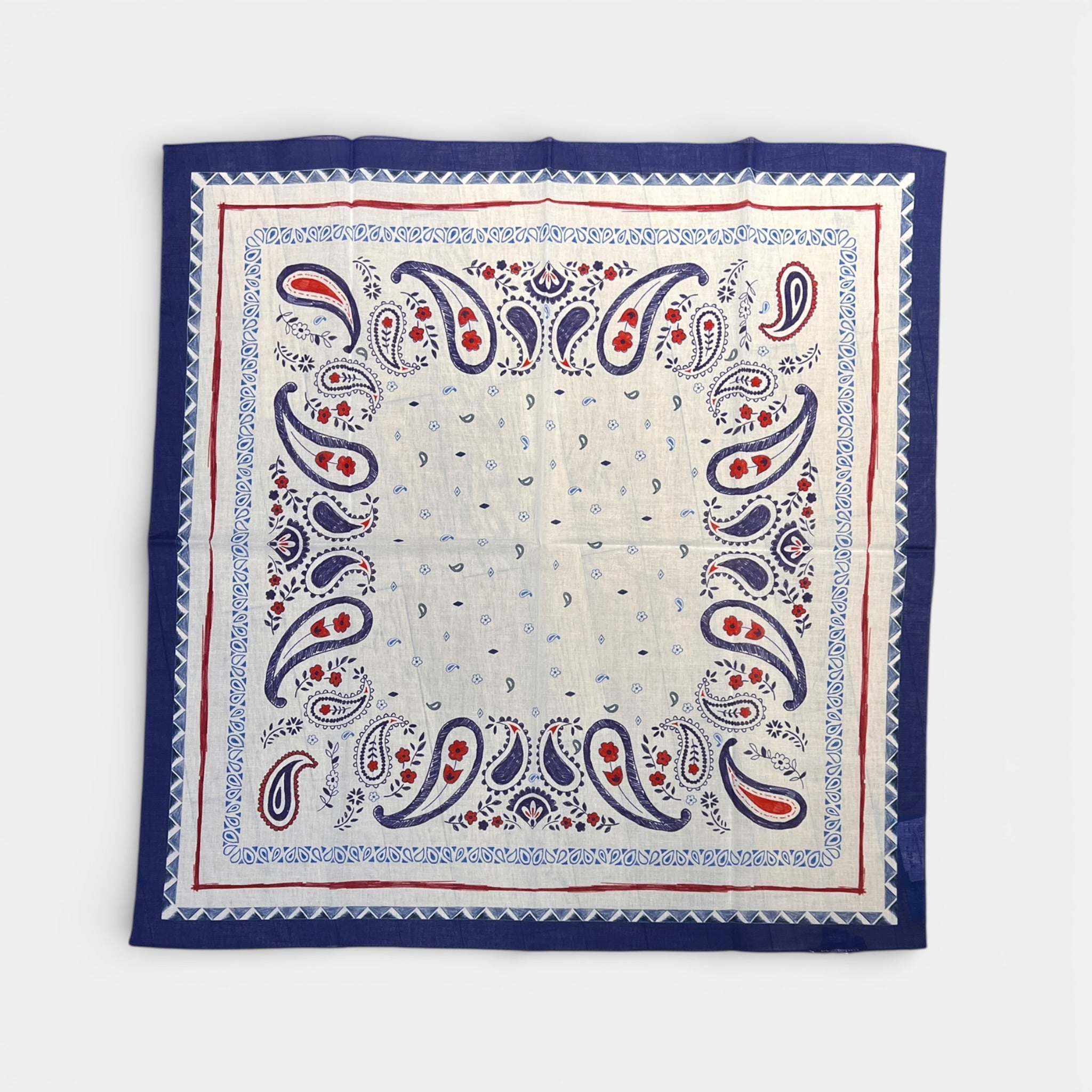 Foulard 70x70 In Puro Cotone Motivo Paisley - Cappelleria Bacca