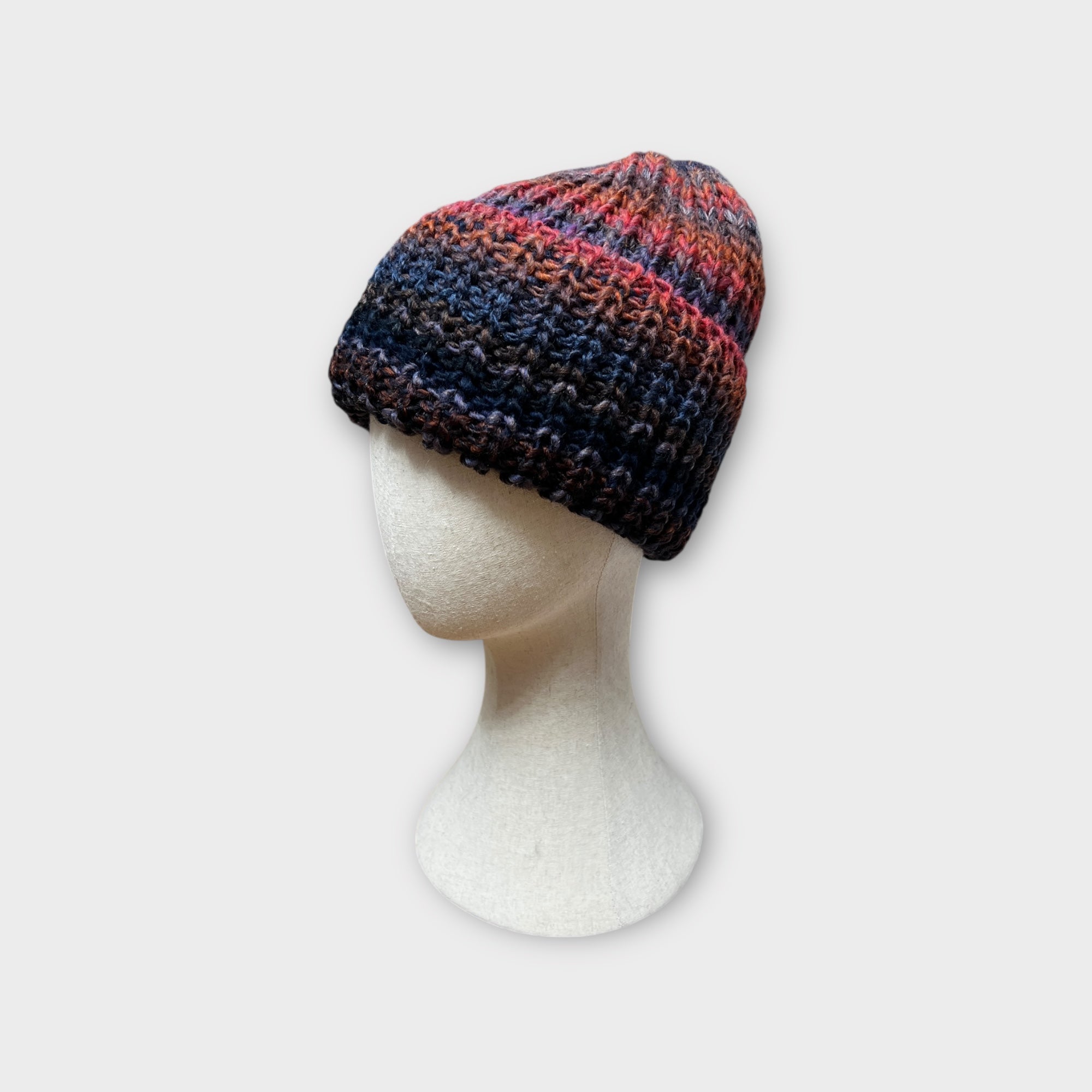 Berretto In Maglia Chuncky Con Risvolto